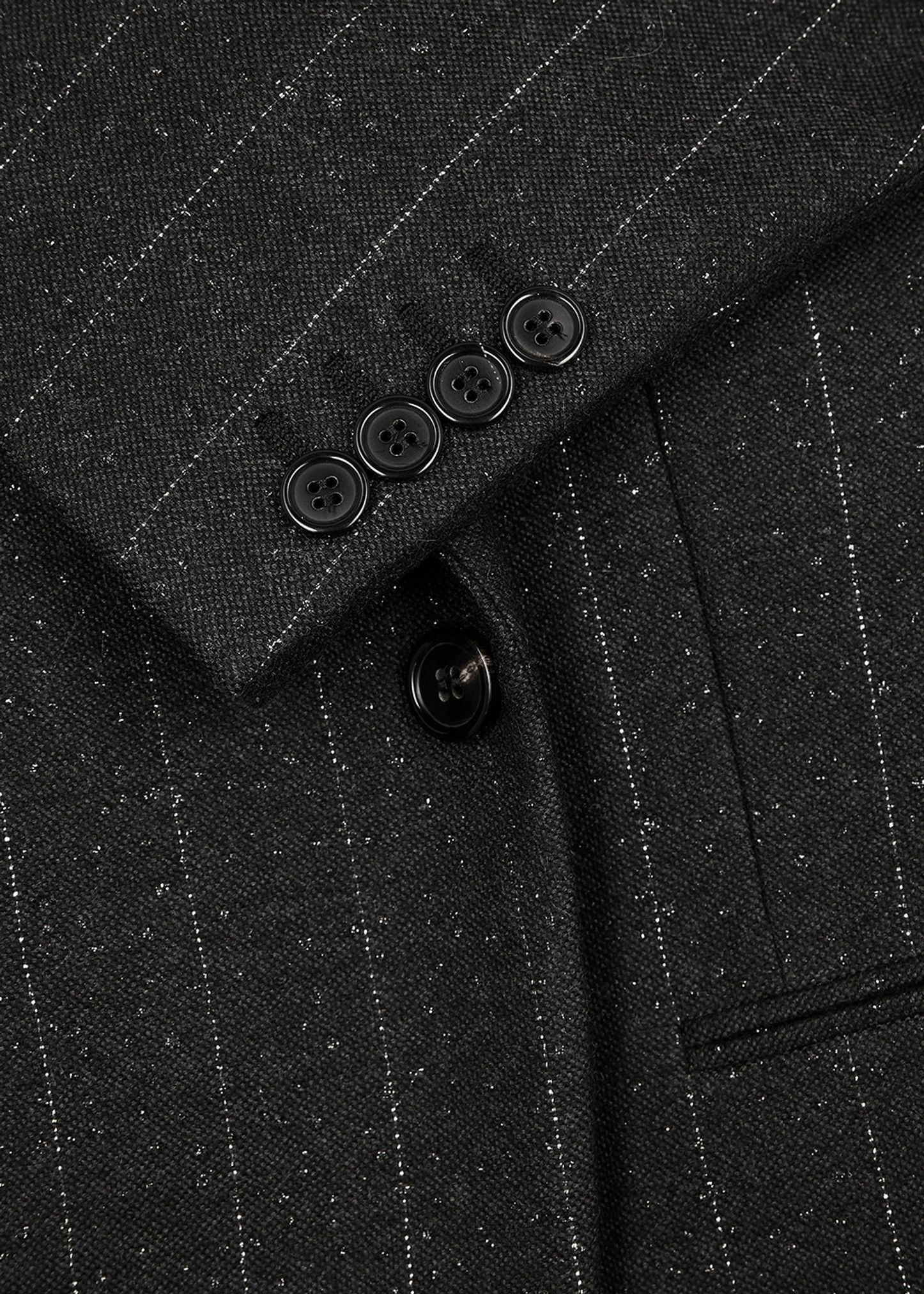 Saint Laurent Paris o1bcso1str1125 Pinstriped Wool-blend Blazer in Silver Size 52R - 5 Thumbnail