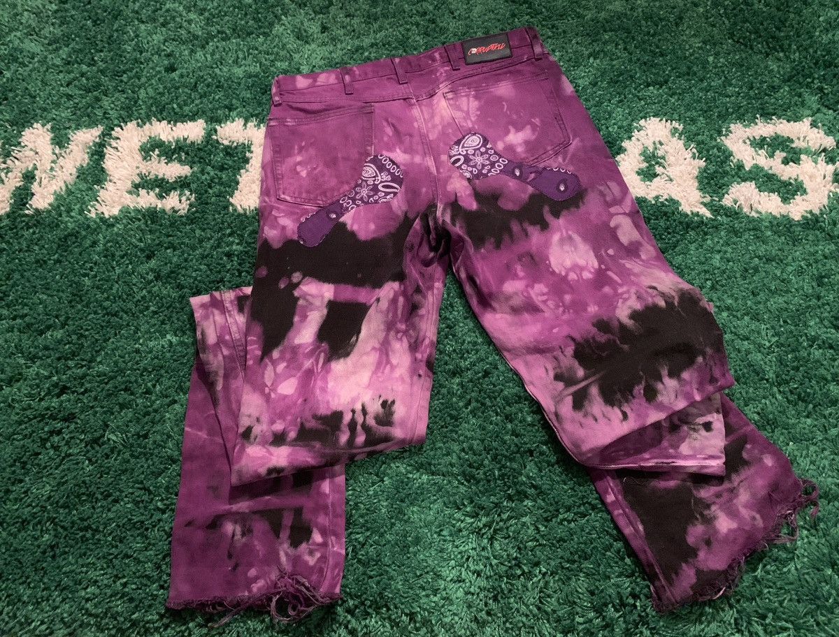 Designer CorruptKid Denim Jeans Purple Skeleton Size US 36 / EU 52 - 2 Thumbnail
