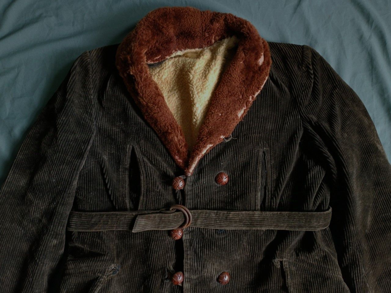 Mackintosh Vintage 60s Black Corduroy Double Breast Mackinic Coat. Size US XL / EU 56 / 4 - 2 Thumbnail