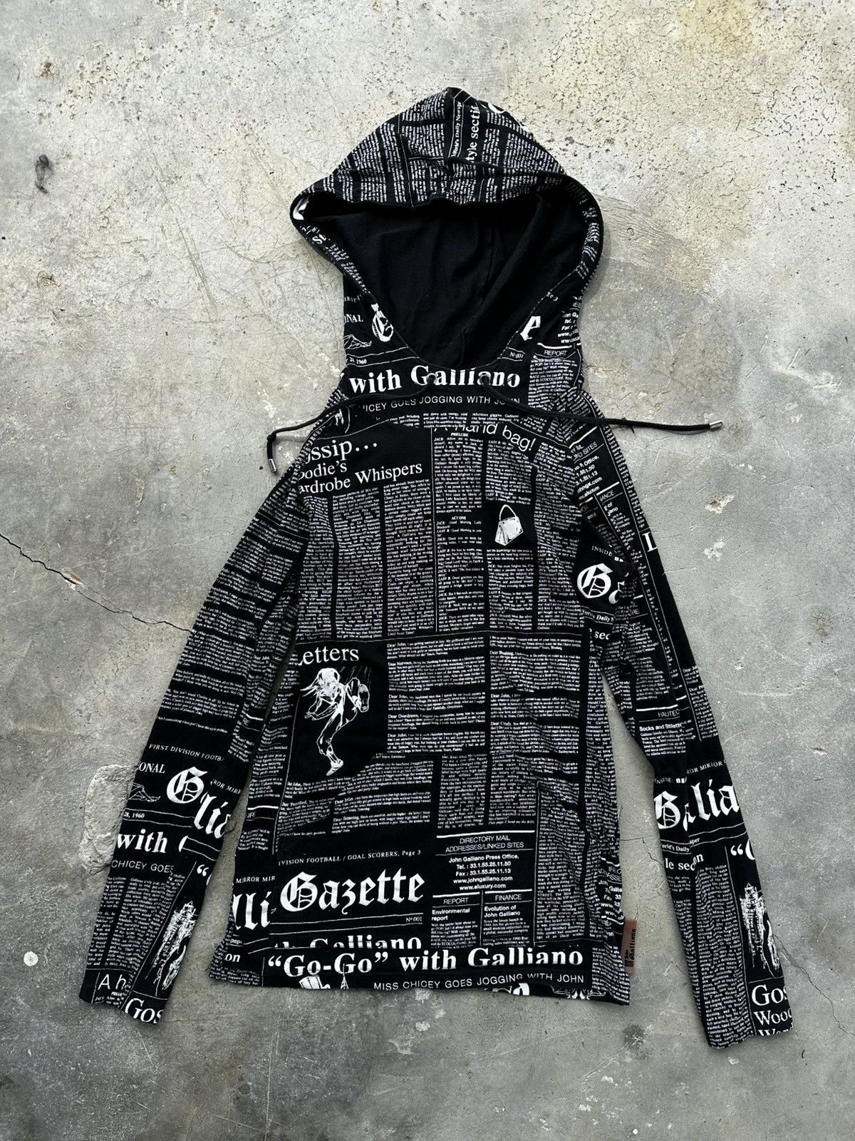 Designer × John Galliano Vintage John galliano newspaper print zip