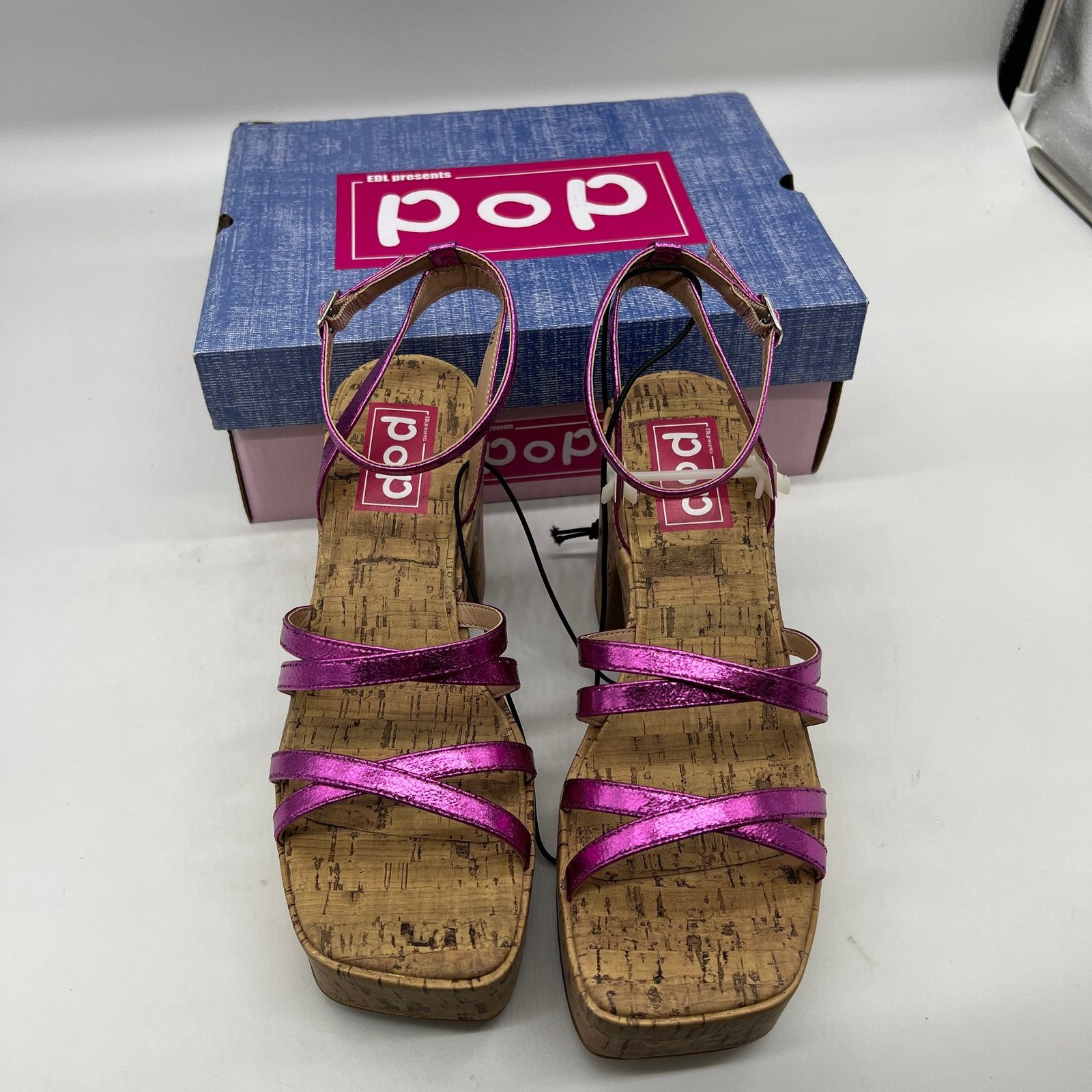 Other Pop Womens Kallie Heeled Sandals Pink Fuschia Multicolor Size US 9.5 / IT 39.5 - 3 Thumbnail
