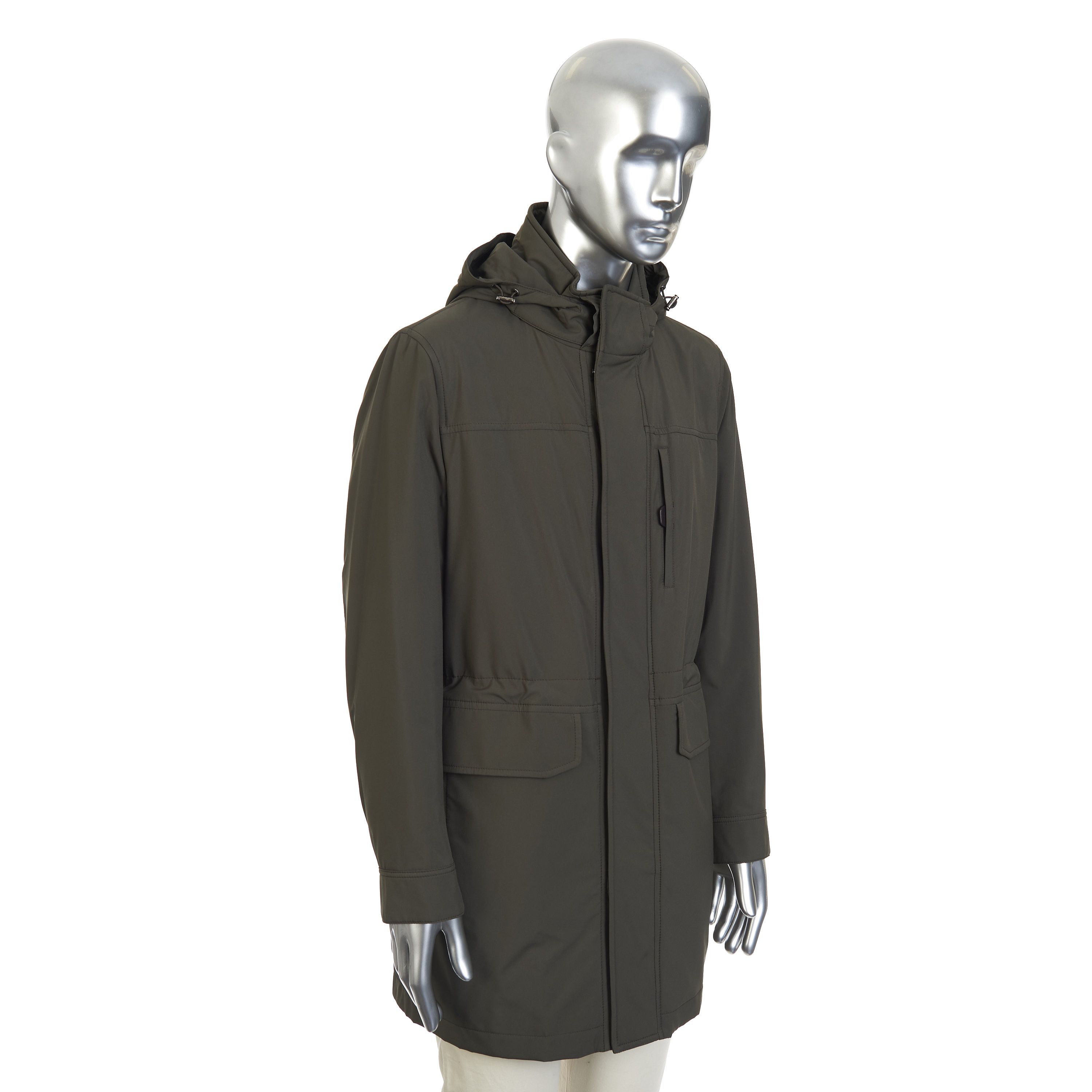 Brioni Parka Coat In Olive Green Performa Nylon, Detachable Hood Size US XL / EU 56 / 4 - 8 Thumbnail