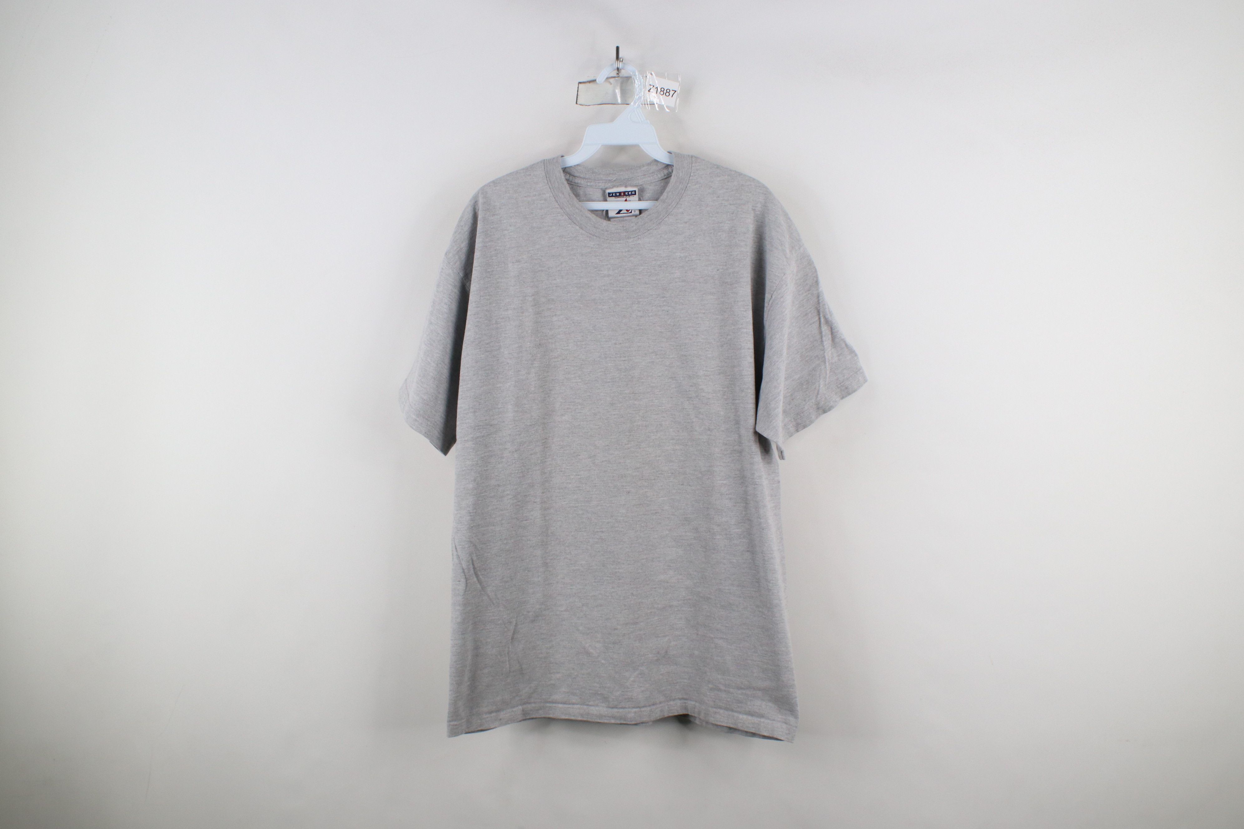Vintage Vintage 90s Streetwear Blank Heavy Cotton T-Shirt Gray Size US L / EU 52-54 / 3 - 1 Thumbnail