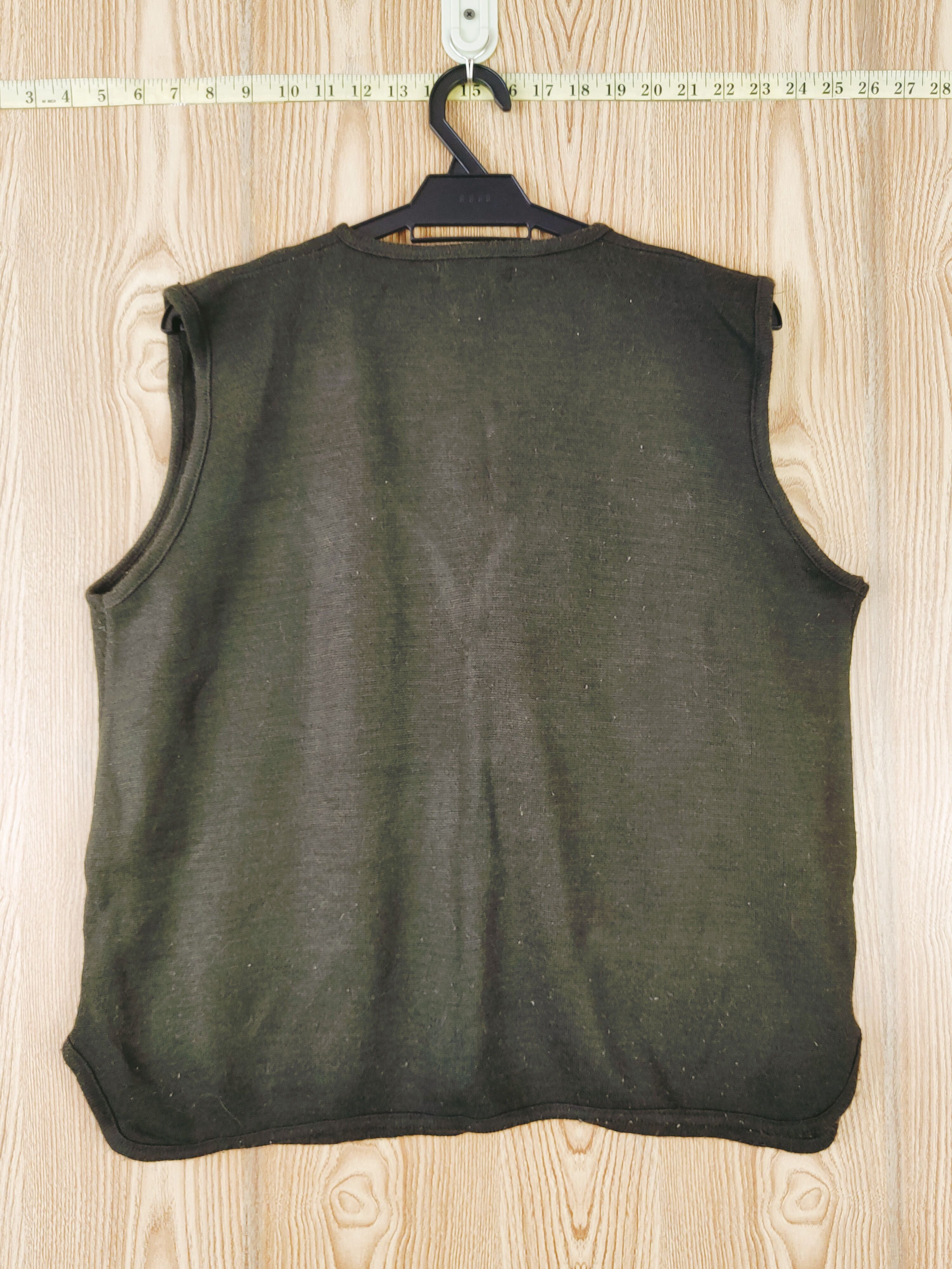 Homespun Knitwear × Japanese Brand × Vintage Holee Dark Green Knitwear Button Up Vests #W686 Size L / US 10 / IT 46 - 8 Thumbnail