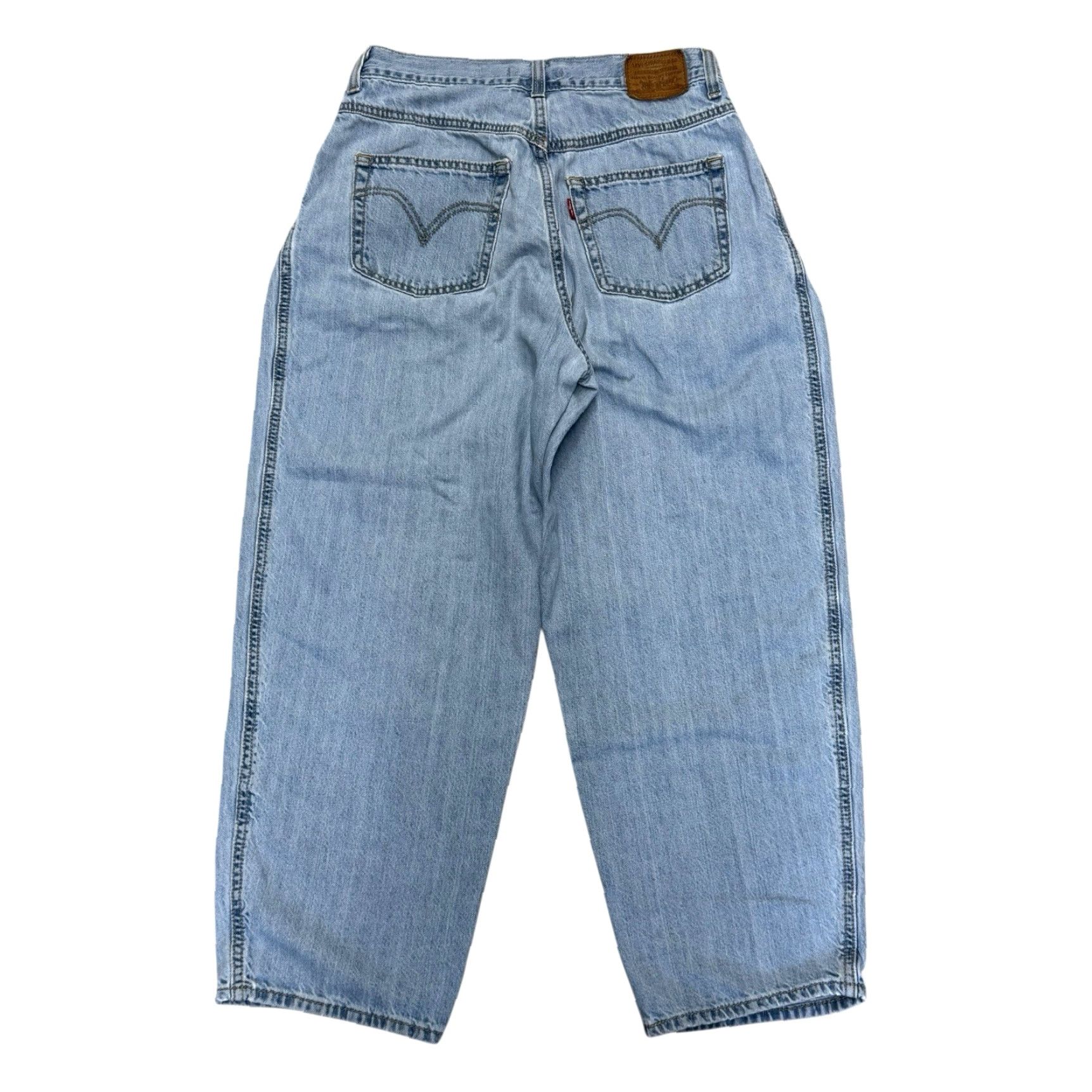 Levi's VINTAGE Levi’s Premium Big E 80s Balloon Leg Jeans Cropped Women Size 29 Blue 100% Cotton Denim High Rise Pockets Zipper Button Size 29" - 2 Thumbnail