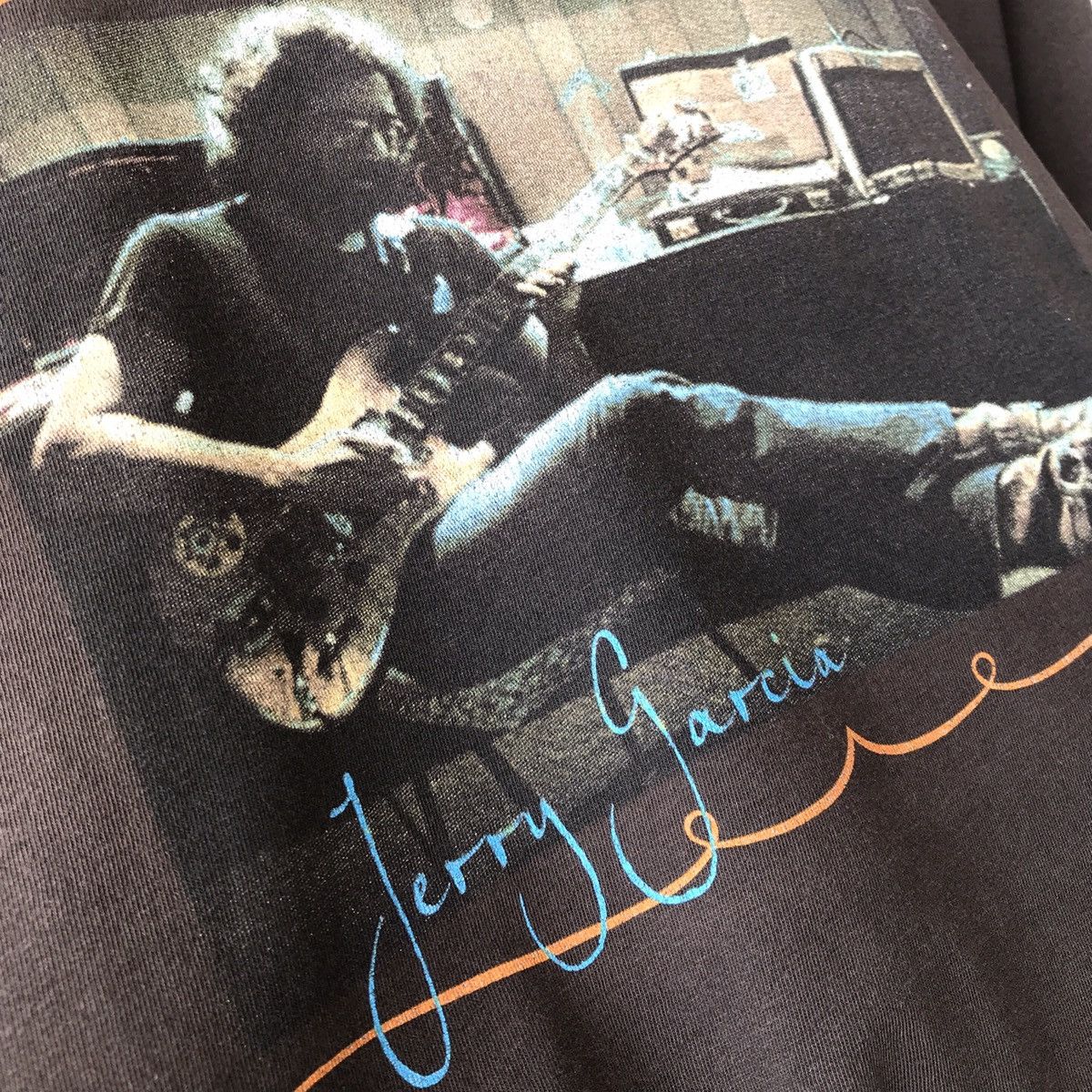 Jerry Garcia The Grateful Dead Liquid Blue Photo Tee