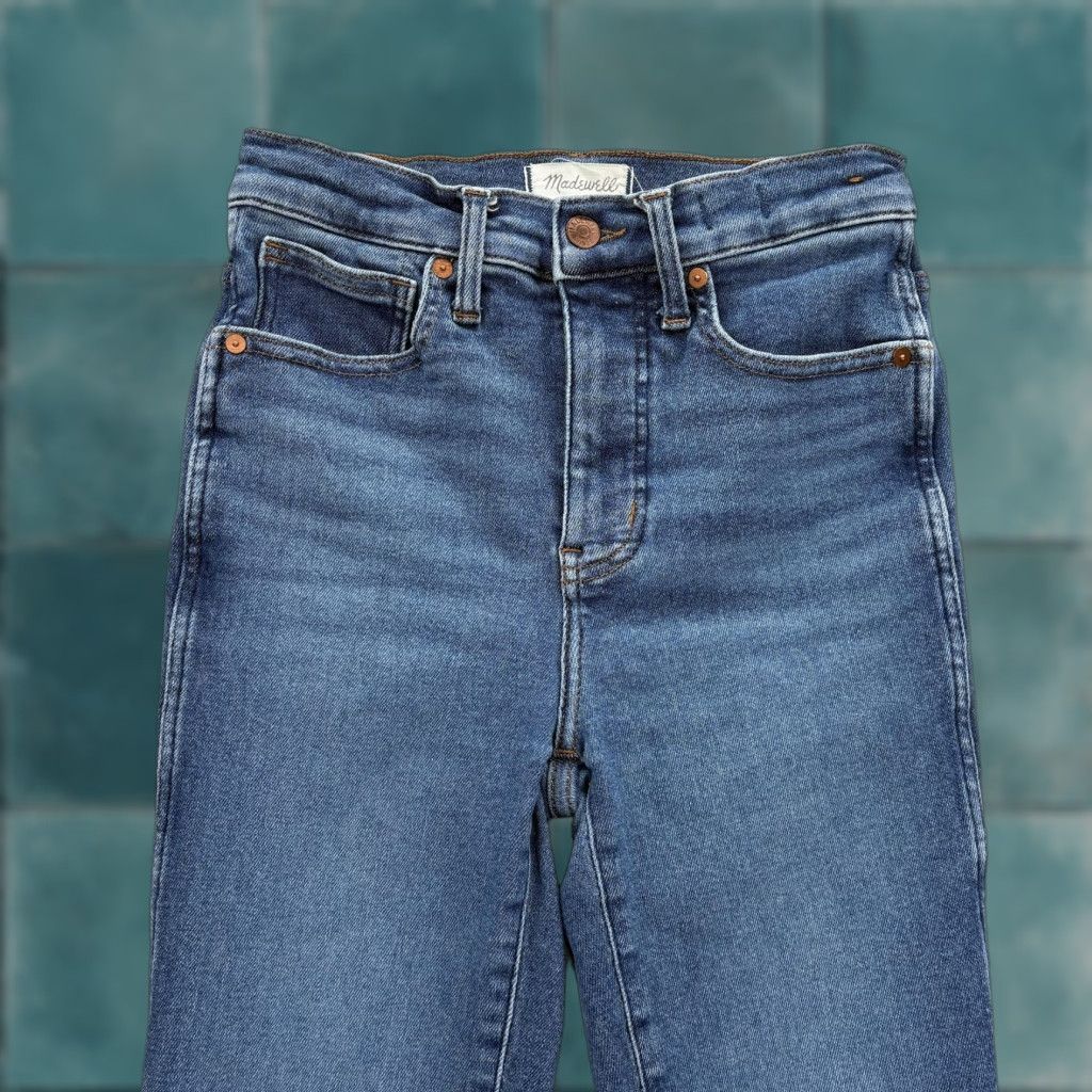 Madewell Madewell Jeans Womens 25 Stovepipe Straight High Rise Blue Stretch Denim Preppy Size 42" / US 20 - 1 Thumbnail