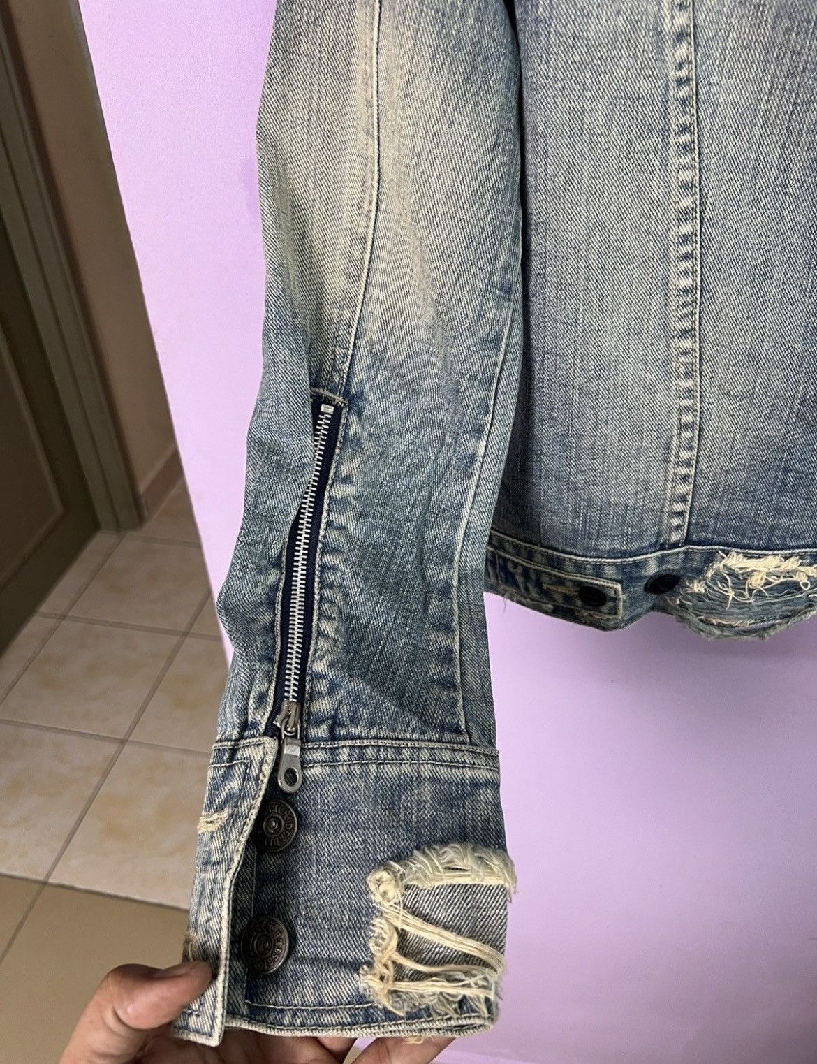 If Six Was Nine 🔥Rare Deadly Jester Distressed Denim Jacket Size US XS / EU 42 / 0 - 12 Thumbnail