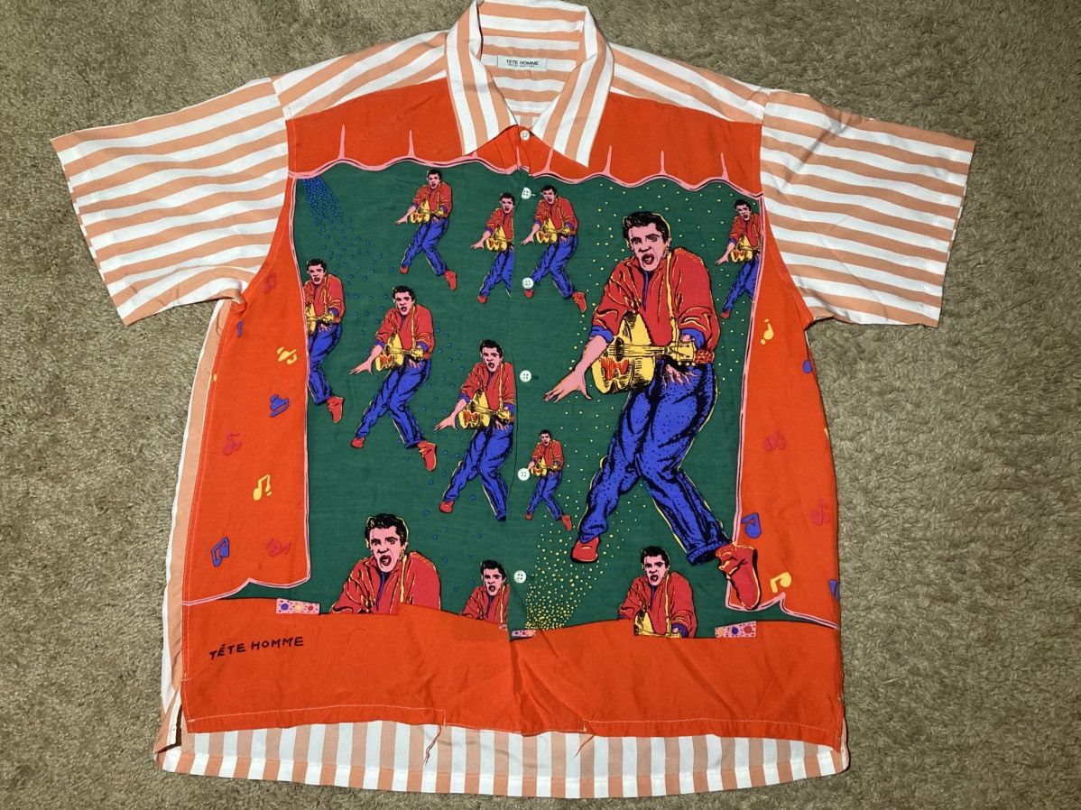 Tete Homme SS92 Tete Homme Kazutaka Katoh Viscose Elvis Pop Art 90s 80s Size US M / EU 48-50 / 2 - 2 Thumbnail
