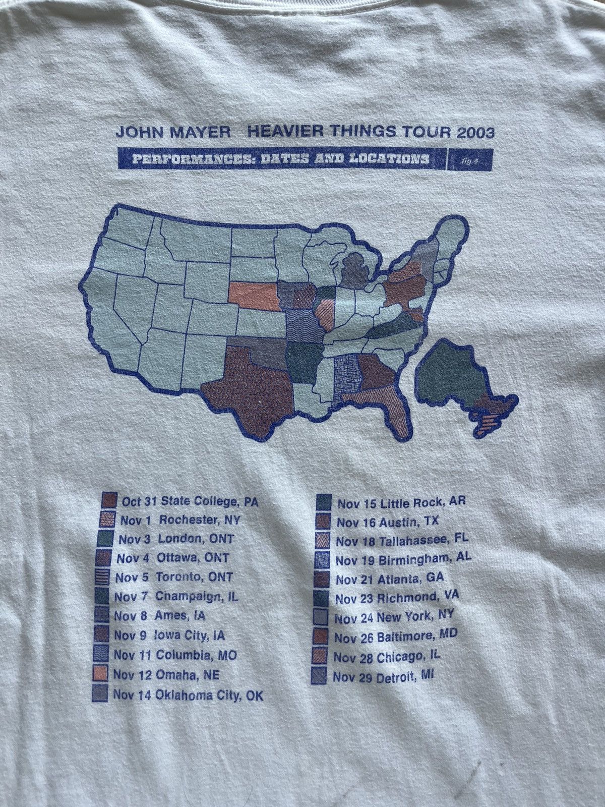 Band Tees × John Mayer × Vintage Vintage JOHN MAYER Heavier Things Tour 2003’s shirt Size US S / EU 44-46 / 1 - 10 Thumbnail