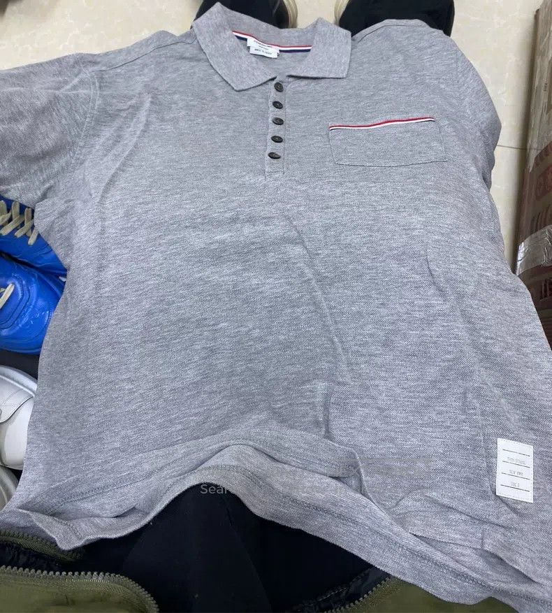 Thom Browne Thom Browne Gray Polo Shirt Size US L / EU 52-54 / 3 - 1 Thumbnail