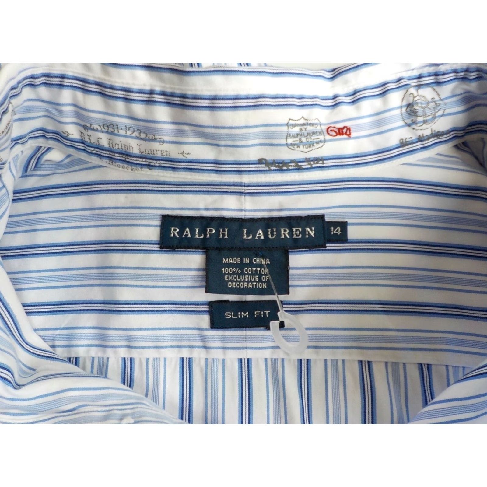 Ralph Lauren Ralph Lauren Slim Fit Blouse Shirt 14 Blue White Striped 100% Cotton RLRC Logo Womens Size XL / US 12-14 / IT 48-50 - 4 Thumbnail
