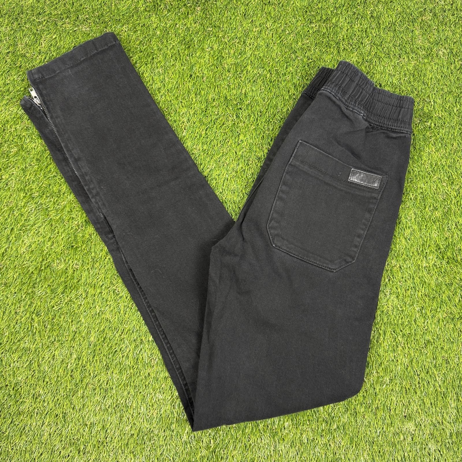 Unknown London Black Slim Fit Jogger Pants with Zipper Ankles Size US 30 / EU 46 - 2 Thumbnail