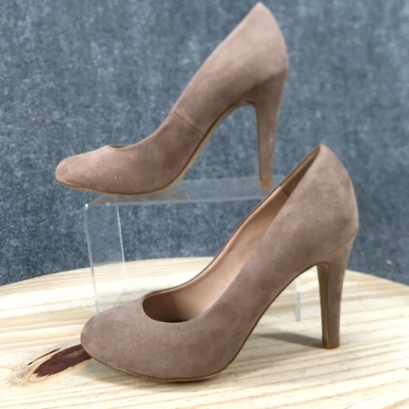 Vintage Kelly & Katie Pump Heels Womens 7 Beige Larrissa Slip On Stiletto Casual Suede Size US 7 / IT 37 - 2 Thumbnail