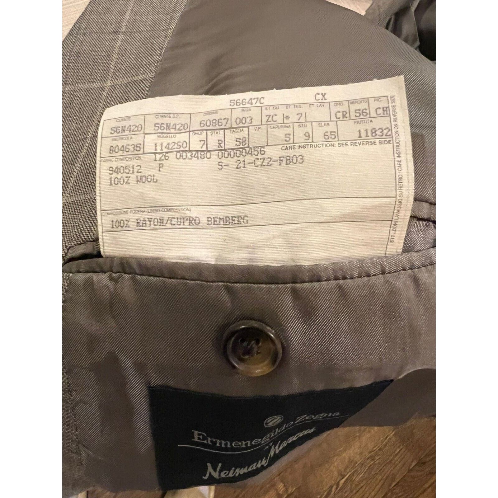 Ermenegildo Zegna ERMENEGILDO ZEGNA Mens Blazer 46S US/56S EU Blazer Size 46S - 6 Thumbnail