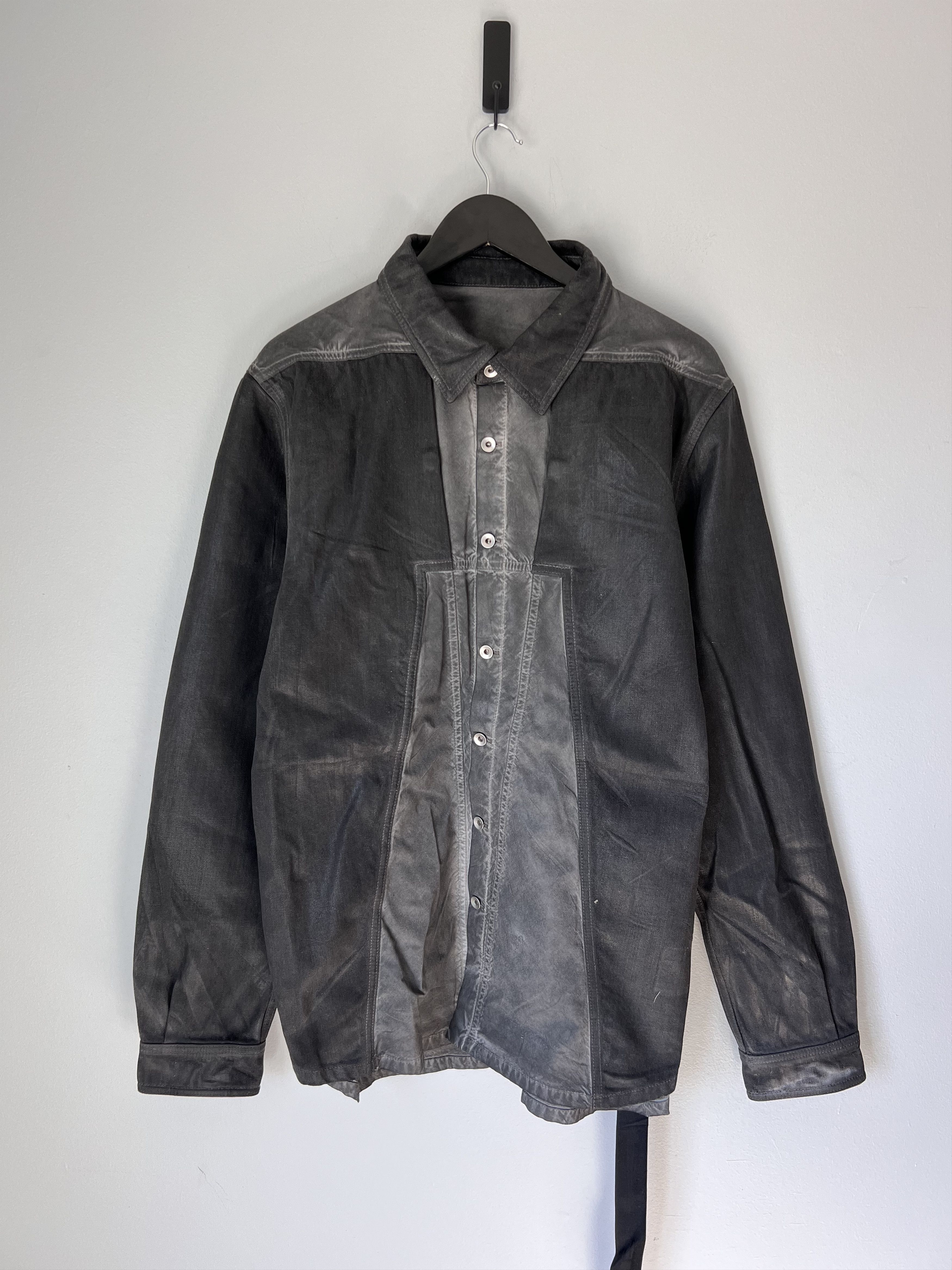 Rick Owens Drkshdw Rick Owens DRKSHDW Splintered Shirt in Stone Grey Size US XL / EU 56 / 4 - 1 Thumbnail