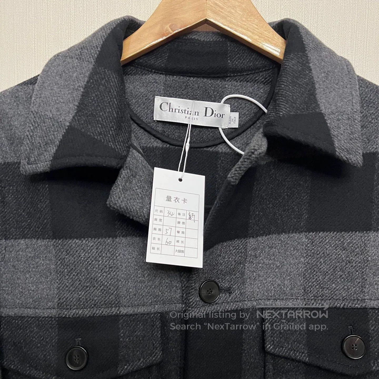 Dior Dior Wool Black Gray Plaid Coat. Size US M / EU 48-50 / 2 - 5 Thumbnail