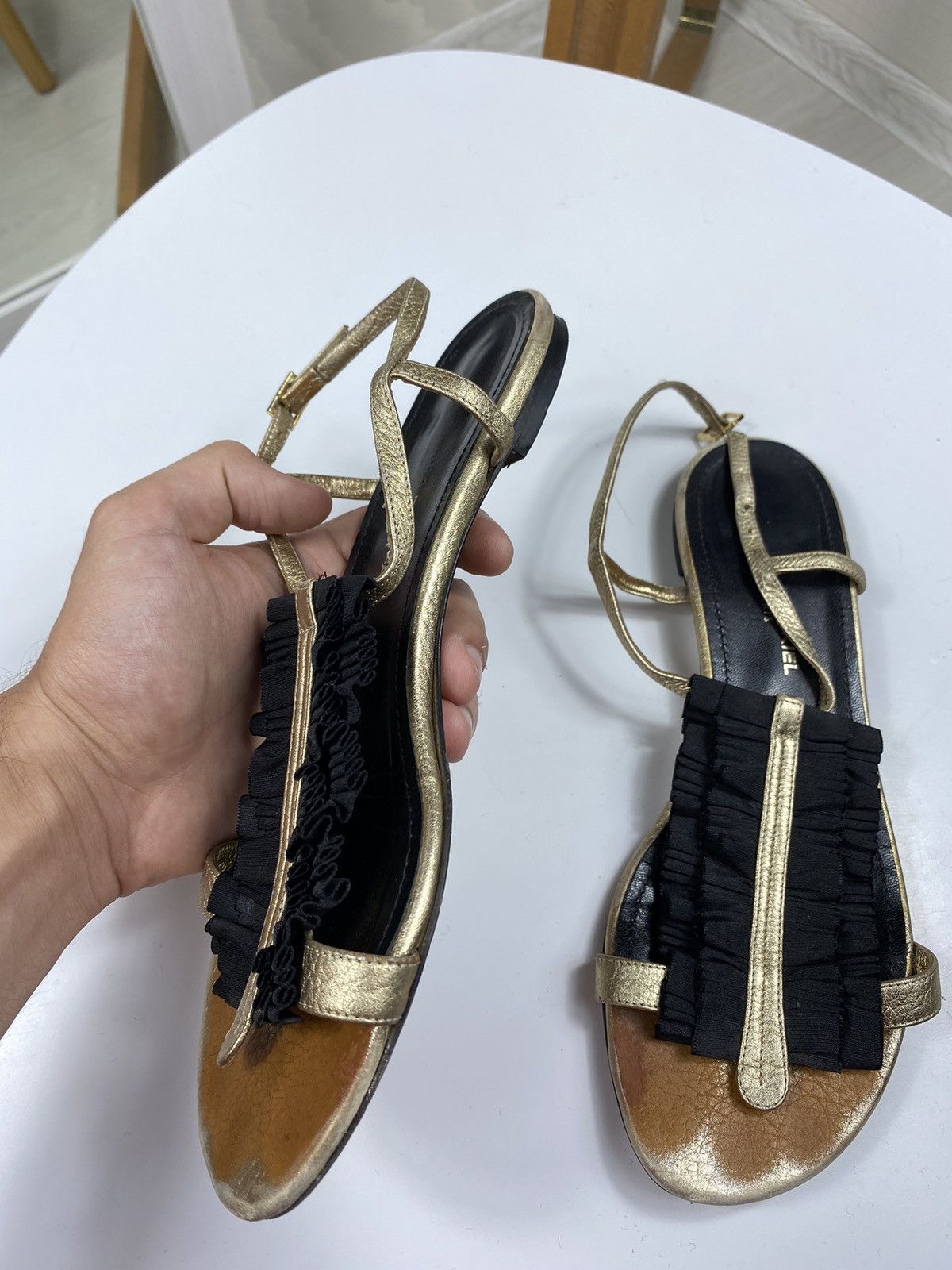 Sonia Rykiel × Vintage Sonia Rykiel Leather Sandals Size US 8 / IT 38 - 6 Thumbnail