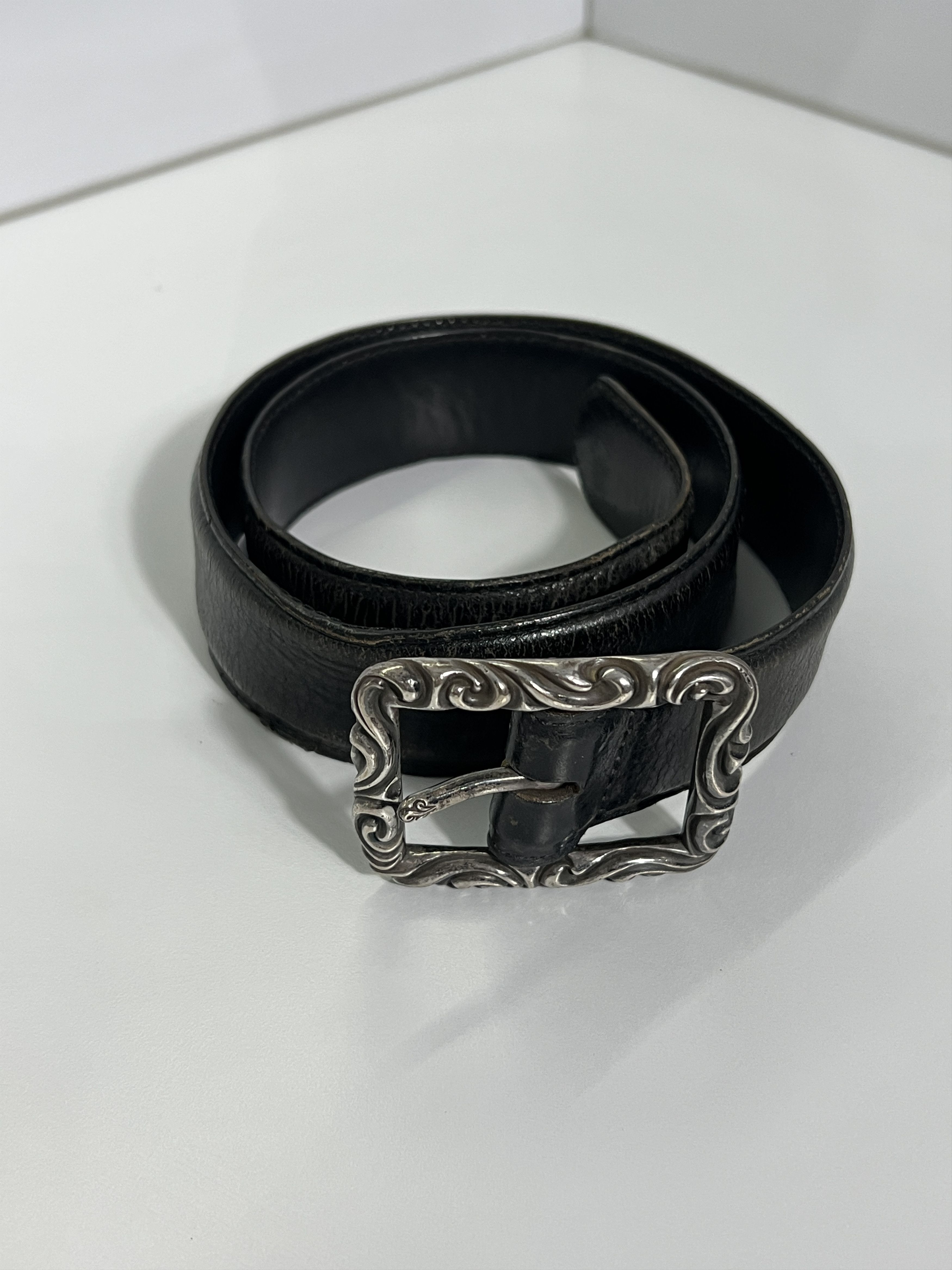 Chrome Hearts Chrome Hearts Leather Belt Size 30 Silver Buckle Size 30 - 2 Thumbnail