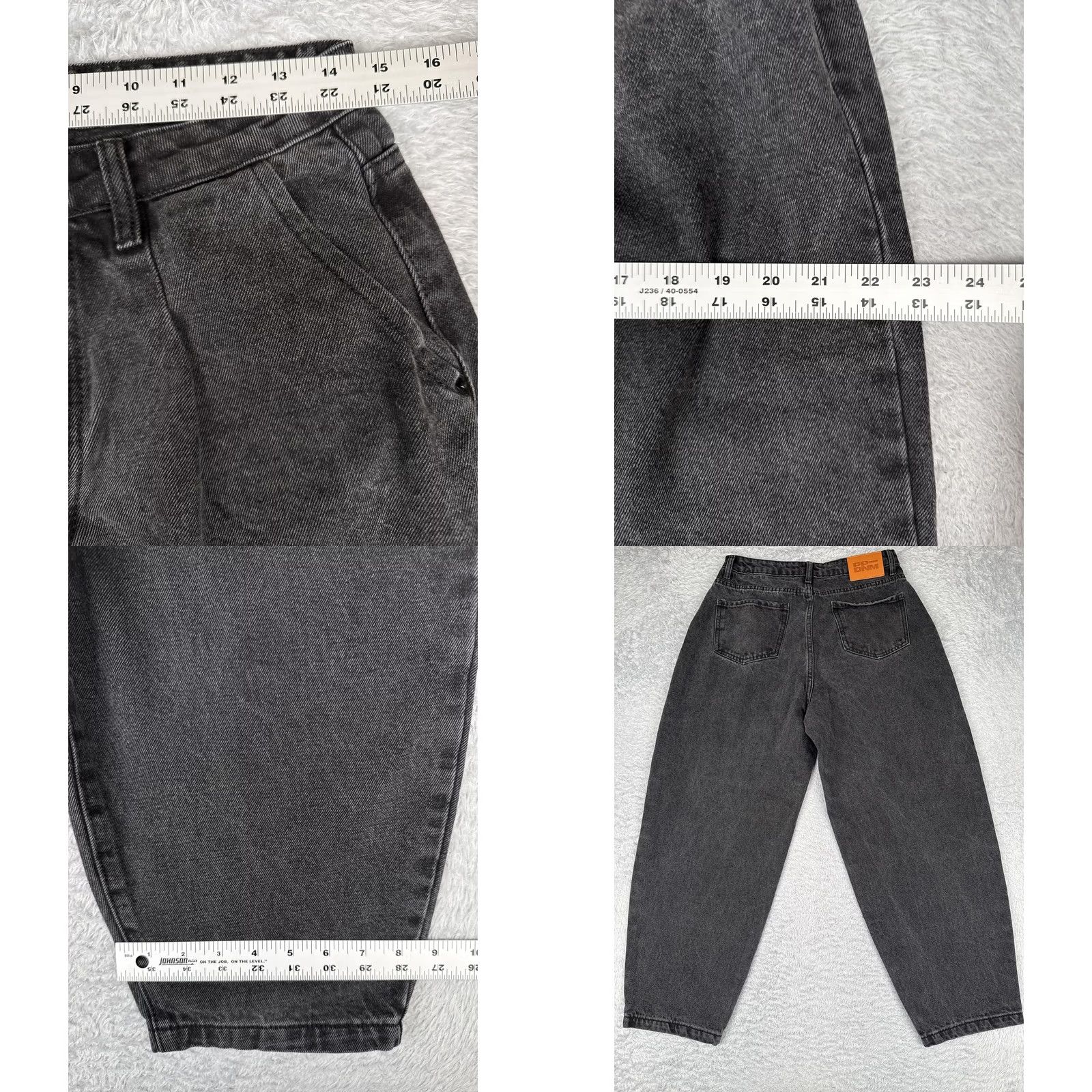 PRINCESS POLLY Princess Polly Jeans Womens 10 Gray Charcoal Wash Cropped High-Rise Mom Jeans 29x27 Relaxed 90s Vintage No Size 32" / US 10 / IT 46 - 9 Thumbnail