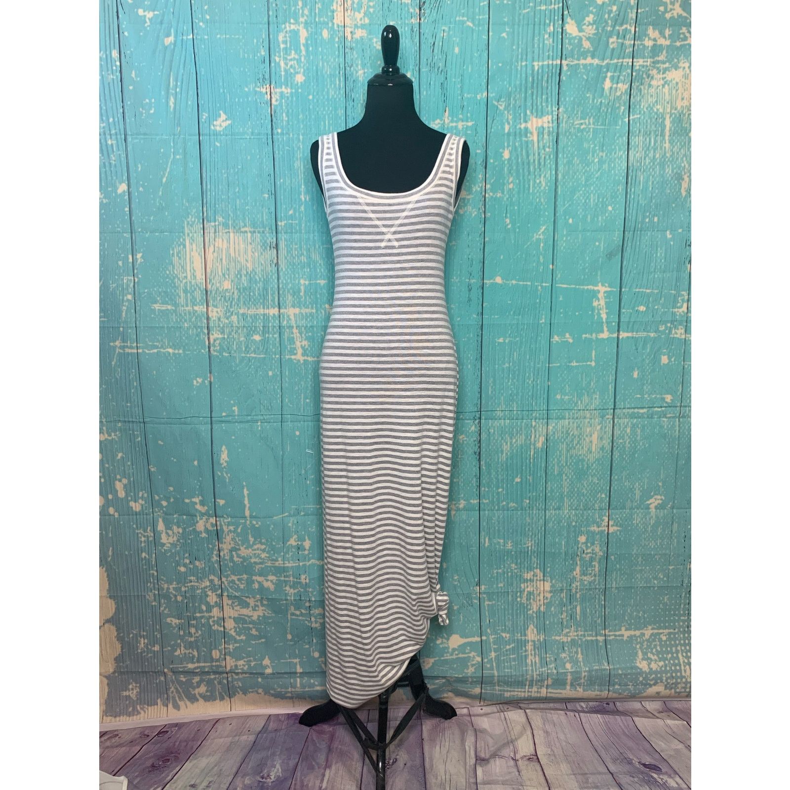 Loft Loft gray striped maxi tank top dress size XS Size XS / US 0-2 / IT 36-38 - 8 Thumbnail