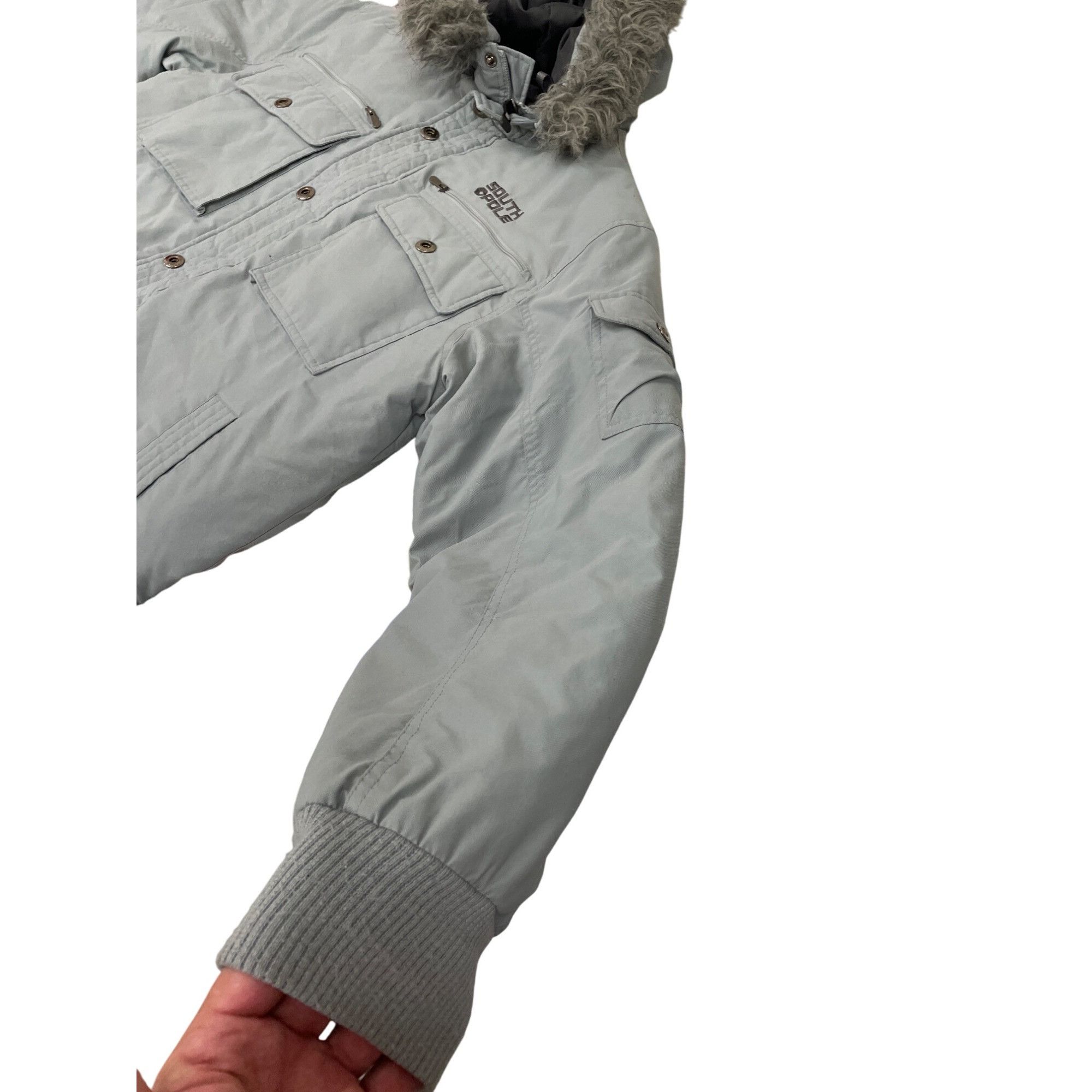 Southpole South Pole Mens gray hooded Winter nylon puffer coat Size L Size US L / EU 52-54 / 3 - 10 Thumbnail