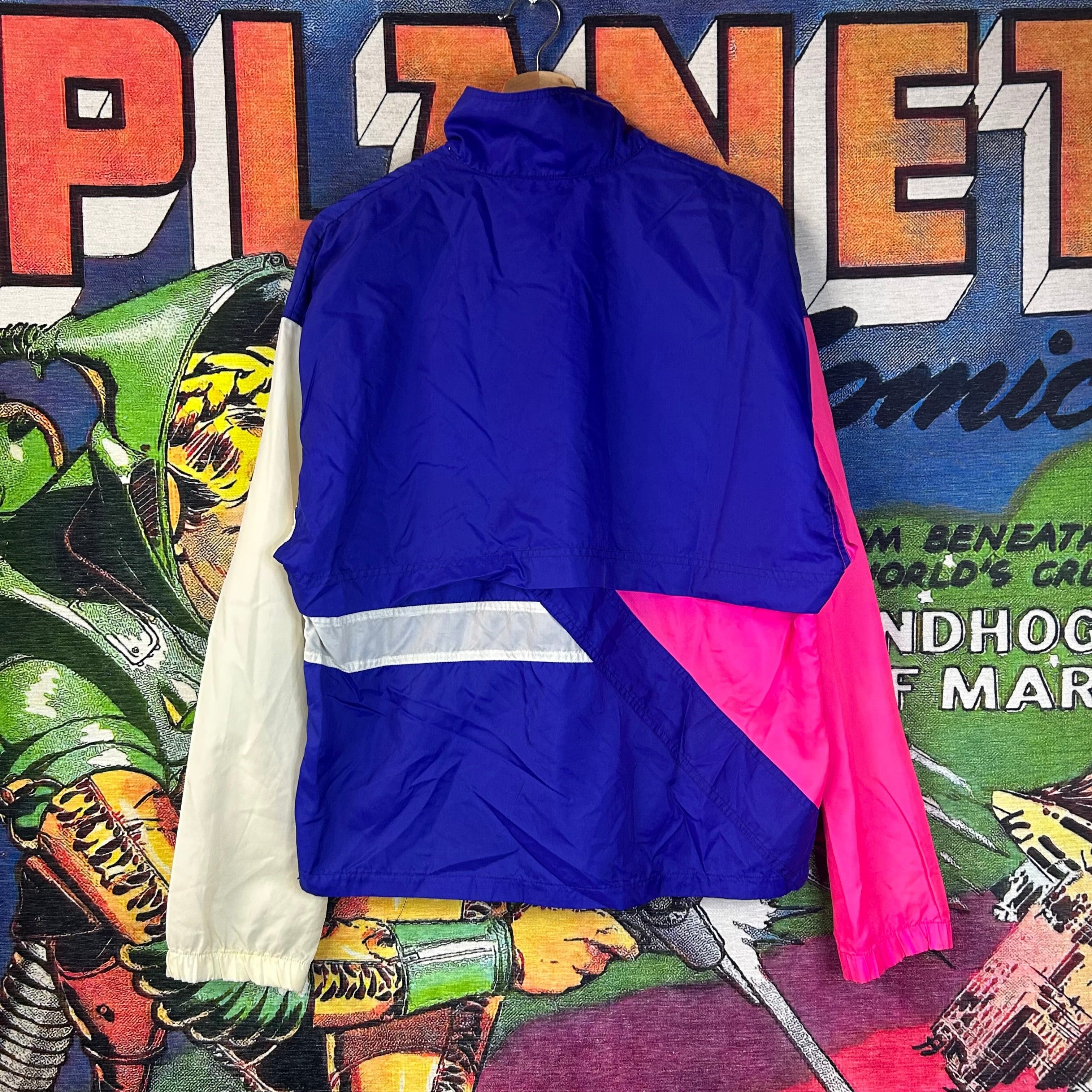 Nike Vintage 90s Nike Pink Purple White Windbreaker Size Medium Size US M / EU 48-50 / 2 - 2 Thumbnail