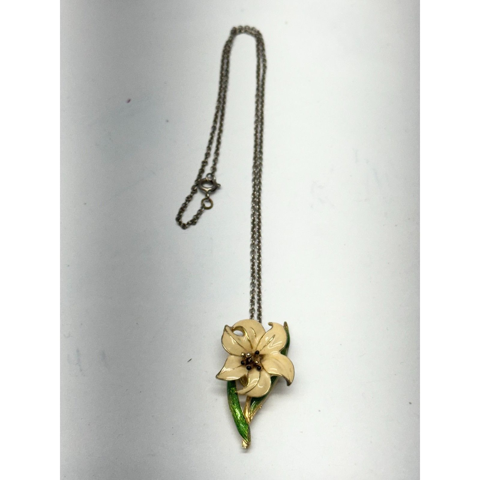 Vintage Vintage enamel flower pendant necklace Size ONE SIZE - 2 Thumbnail