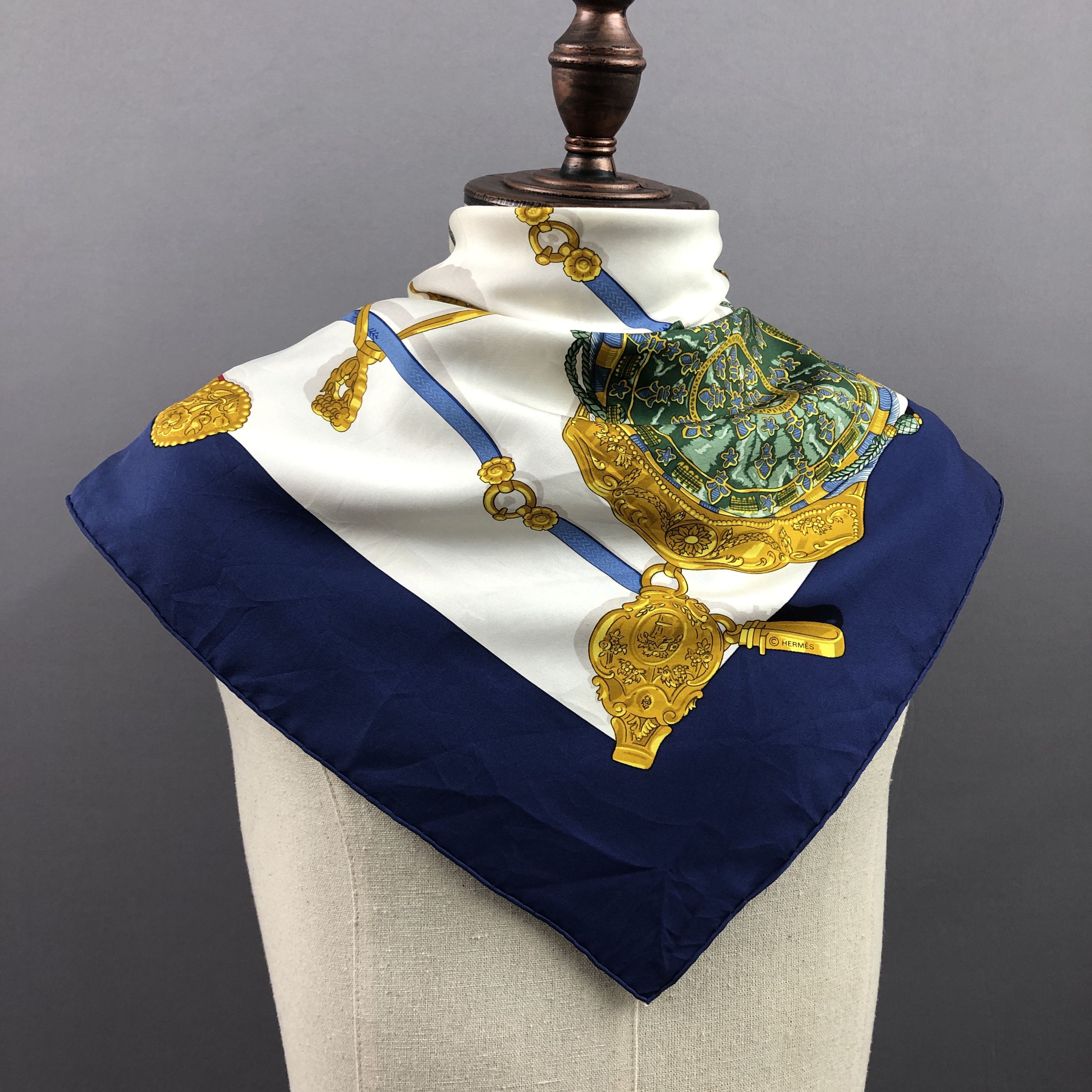 Hermes × Vintage Vintage Hermes SILK Scarf Twill Stole Wraps Scarves Size ONE SIZE - 2 Thumbnail