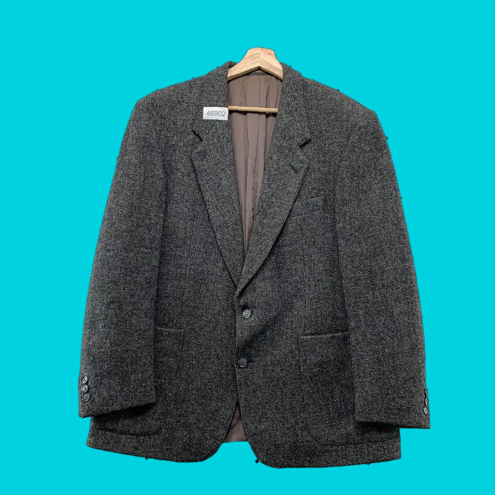 Harris Tweed VINTAGE Harris Tweed Blazer Mens 40/42 Gray Munchow Hand Woven Wool Sport Coat Shirt Size 40R - 1 Thumbnail