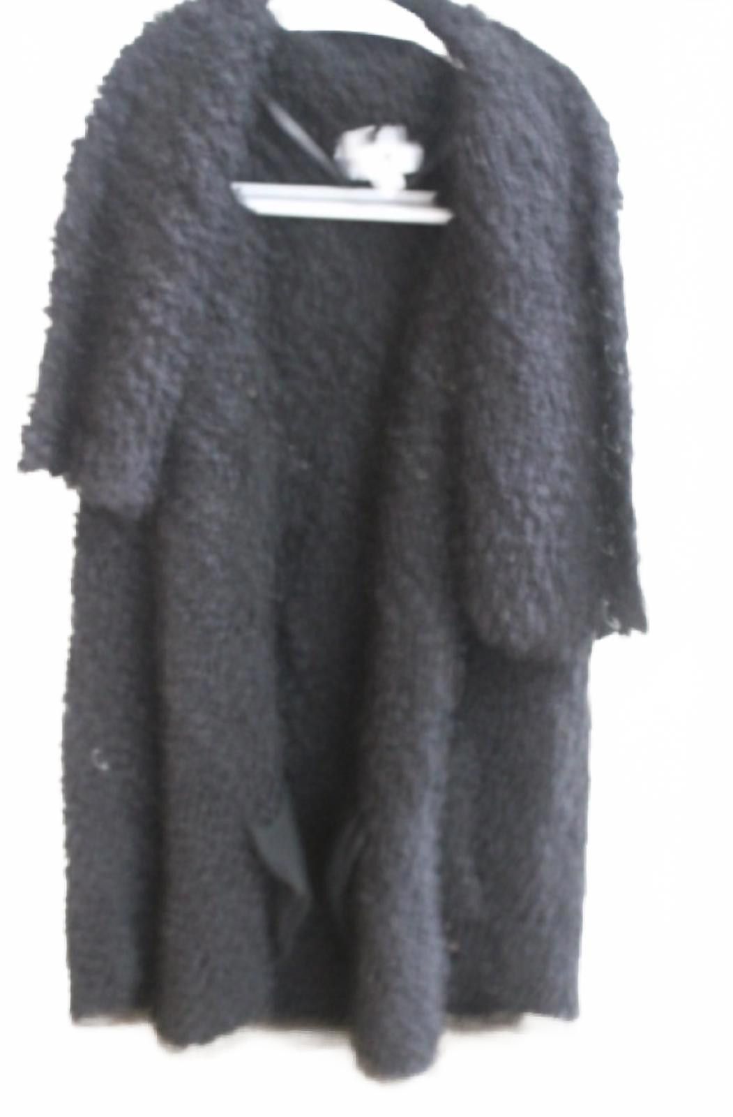 Other New Directions Black Faux Shearling Open Front Coat Vest Med Size M / US 6-8 / IT 42-44 - 2 Thumbnail
