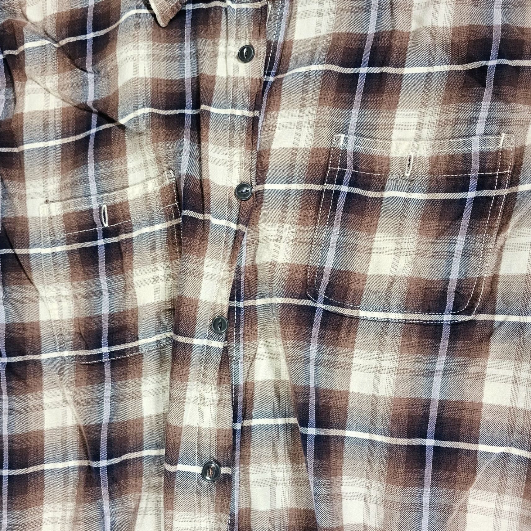 Vintage Brooklyn Calling NYC Button Up Shirt Mens XL Brown White Long Sleeve Plaid Size US XL / EU 56 / 4 - 3 Thumbnail