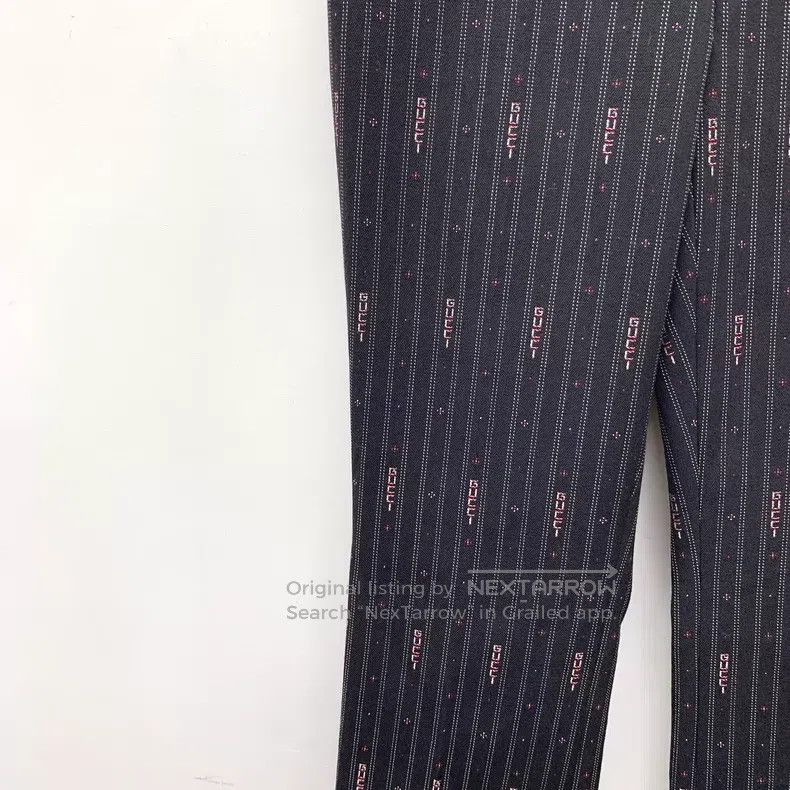 Gucci Gucci Black striped logo letter bullet screen wool casual Size 24" / US 00 / IT 34 - 4 Thumbnail