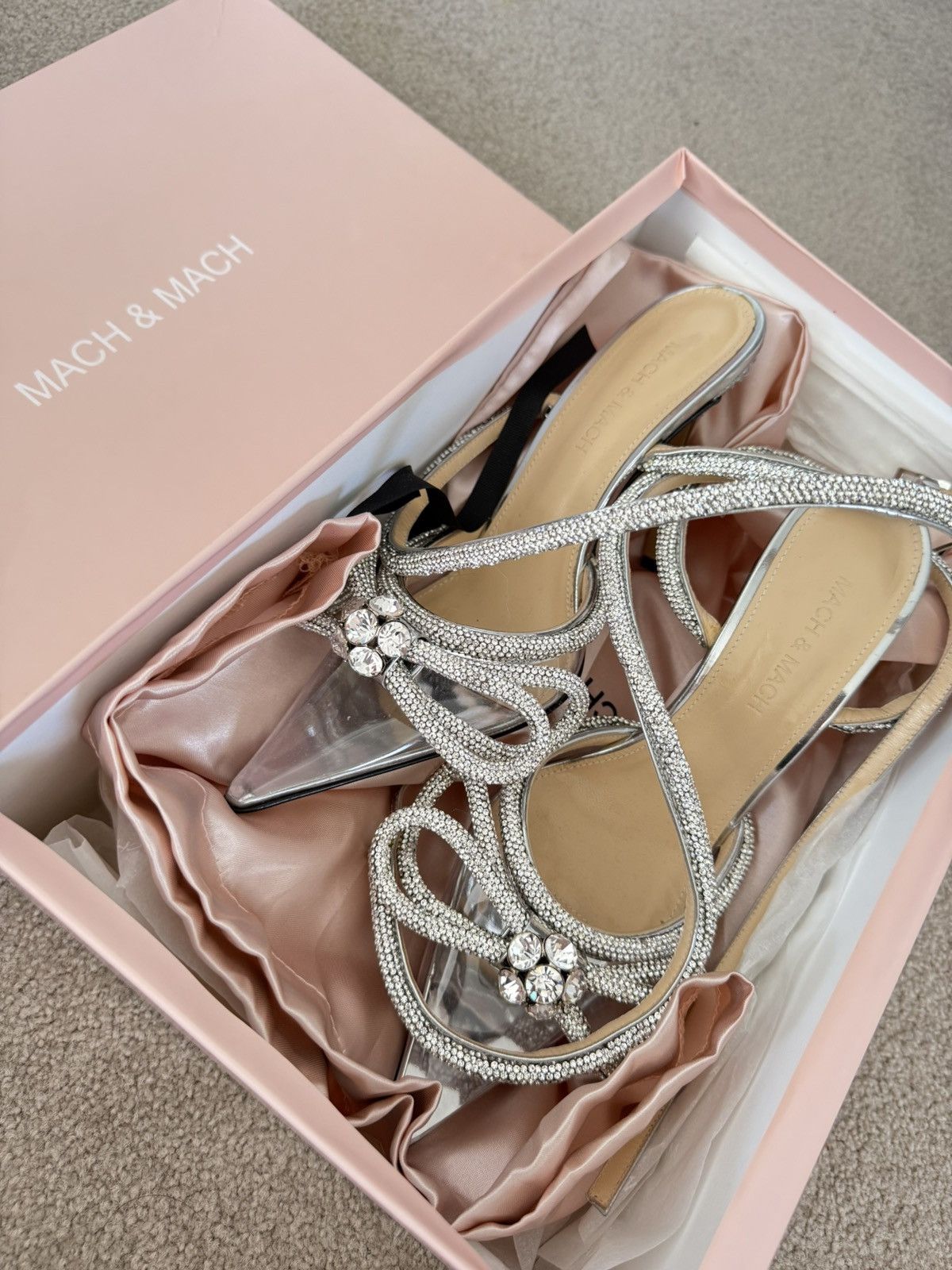 MACH & MACH DBL CRYSTAL BOW HEELS Size US 6 / IT 36 - 2 Thumbnail