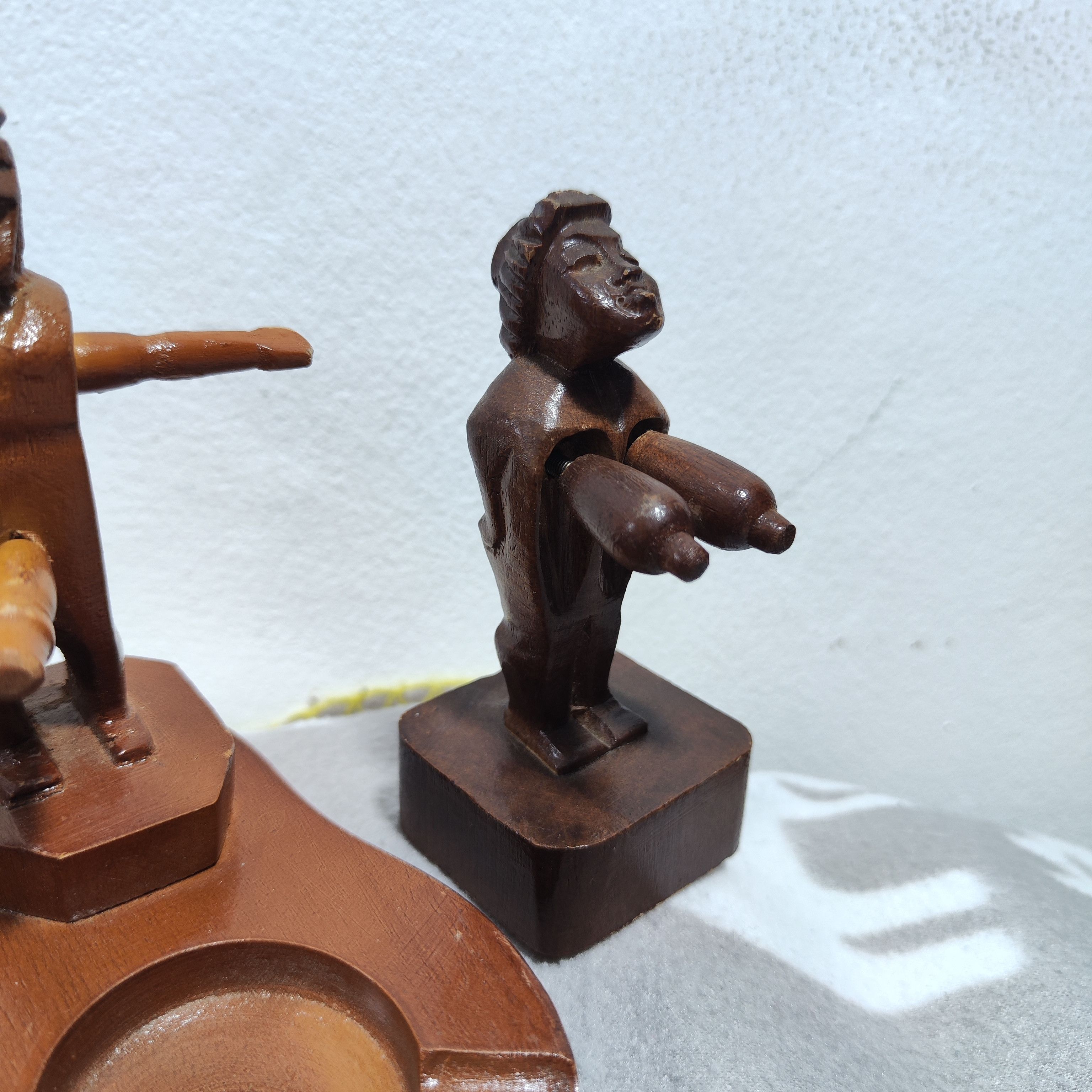 Handmade Vintage Naked Wood Carving Cigarette Ashtray Funny Size ONE SIZE - 6 Thumbnail