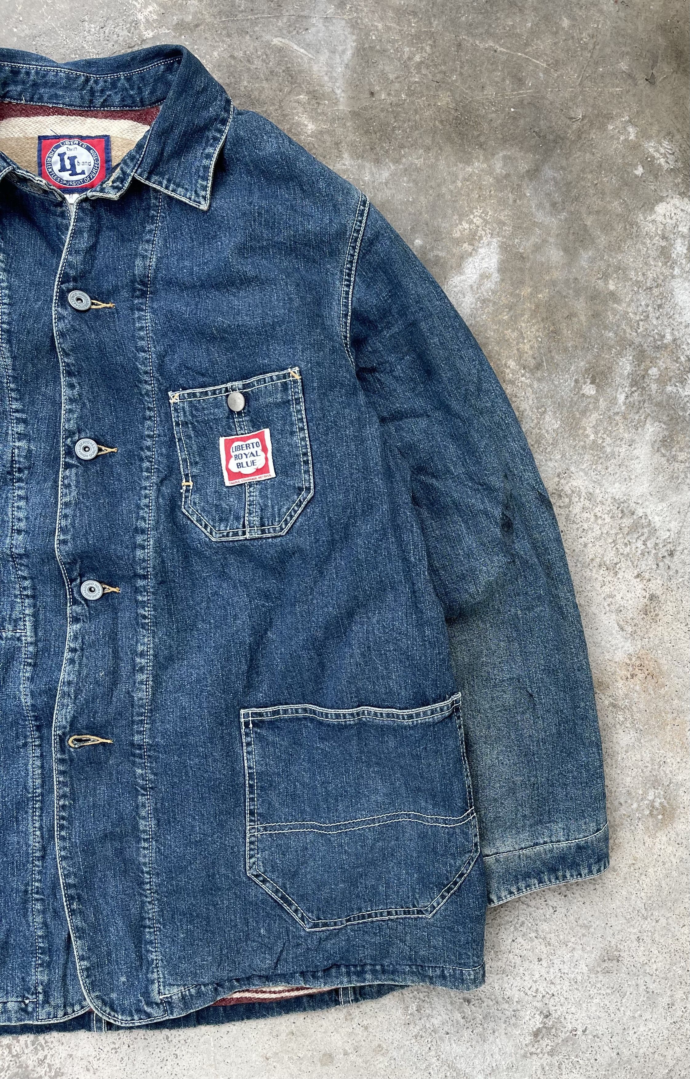 Vintage 🔥Vintage Liberto Italy Blanket Lined Denim Chore Jacket Size US M / EU 48-50 / 2 - 6 Thumbnail