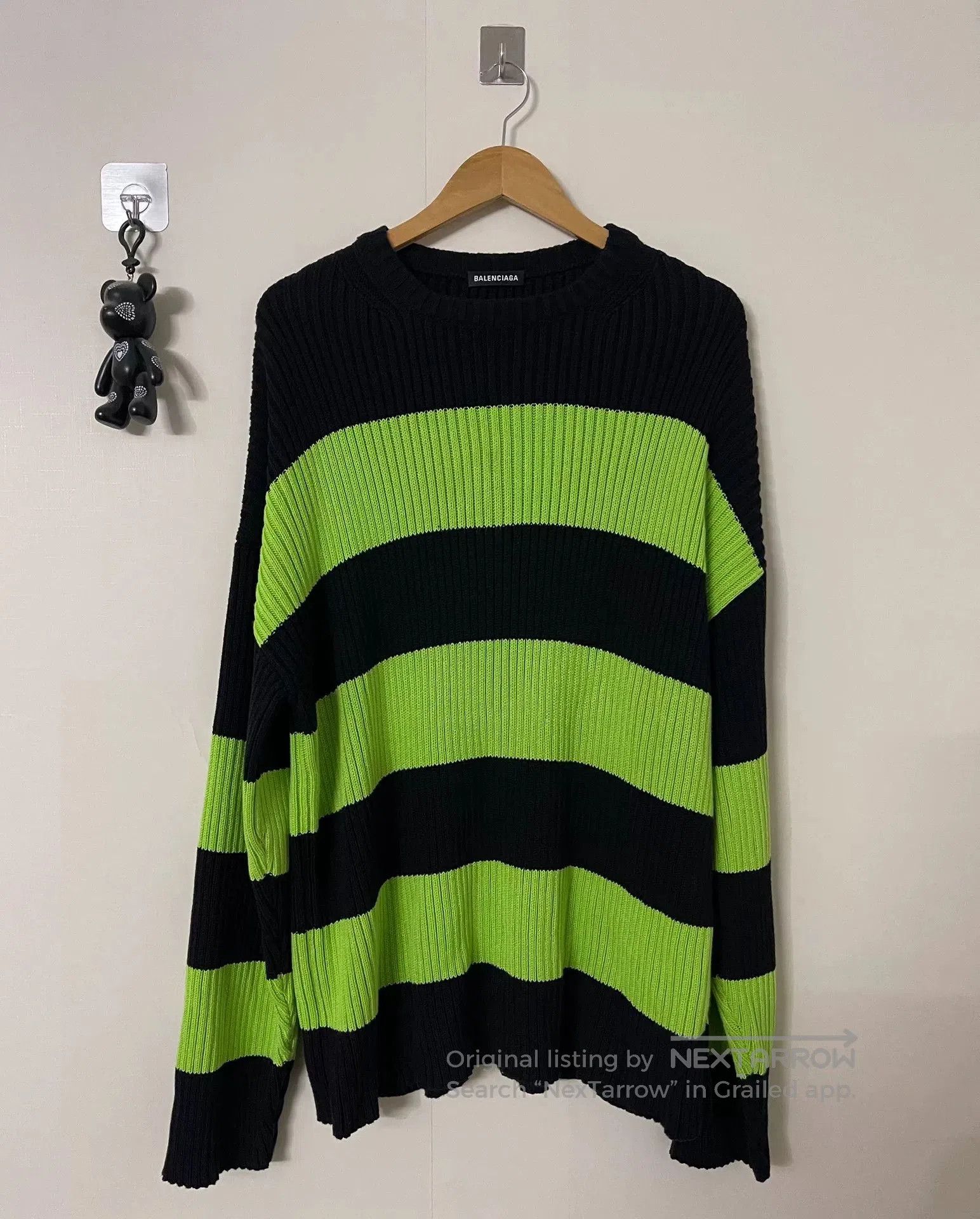 Balenciaga balenciaga striped logo sweater. Size M / US 6-8 / IT 42-44 - 1 Thumbnail