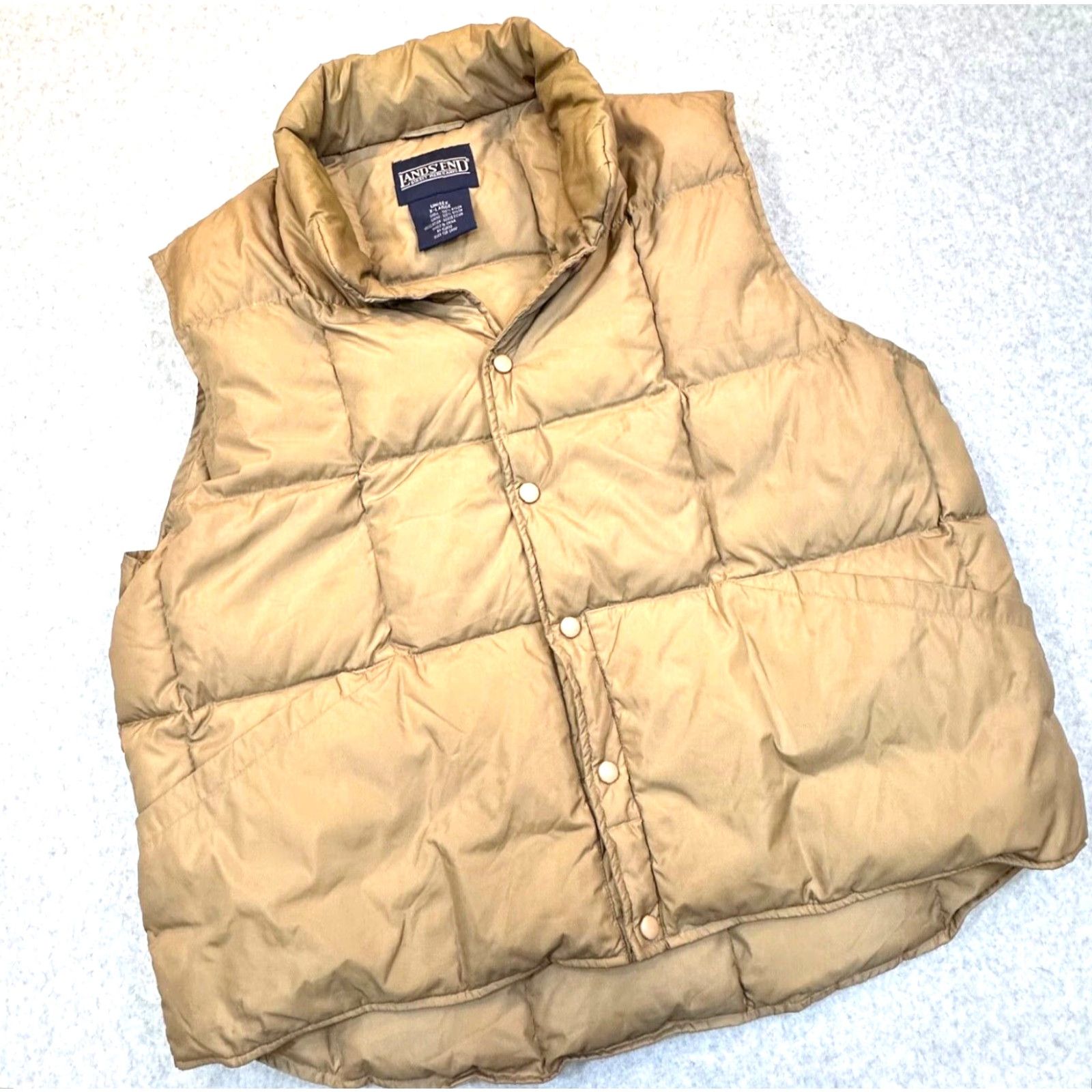 Lands' End Lands' End Goose Down Quilted Puffer Vest Adult XL Brown Nylon Snap Thermal Size US XL / EU 56 / 4 - 2 Thumbnail