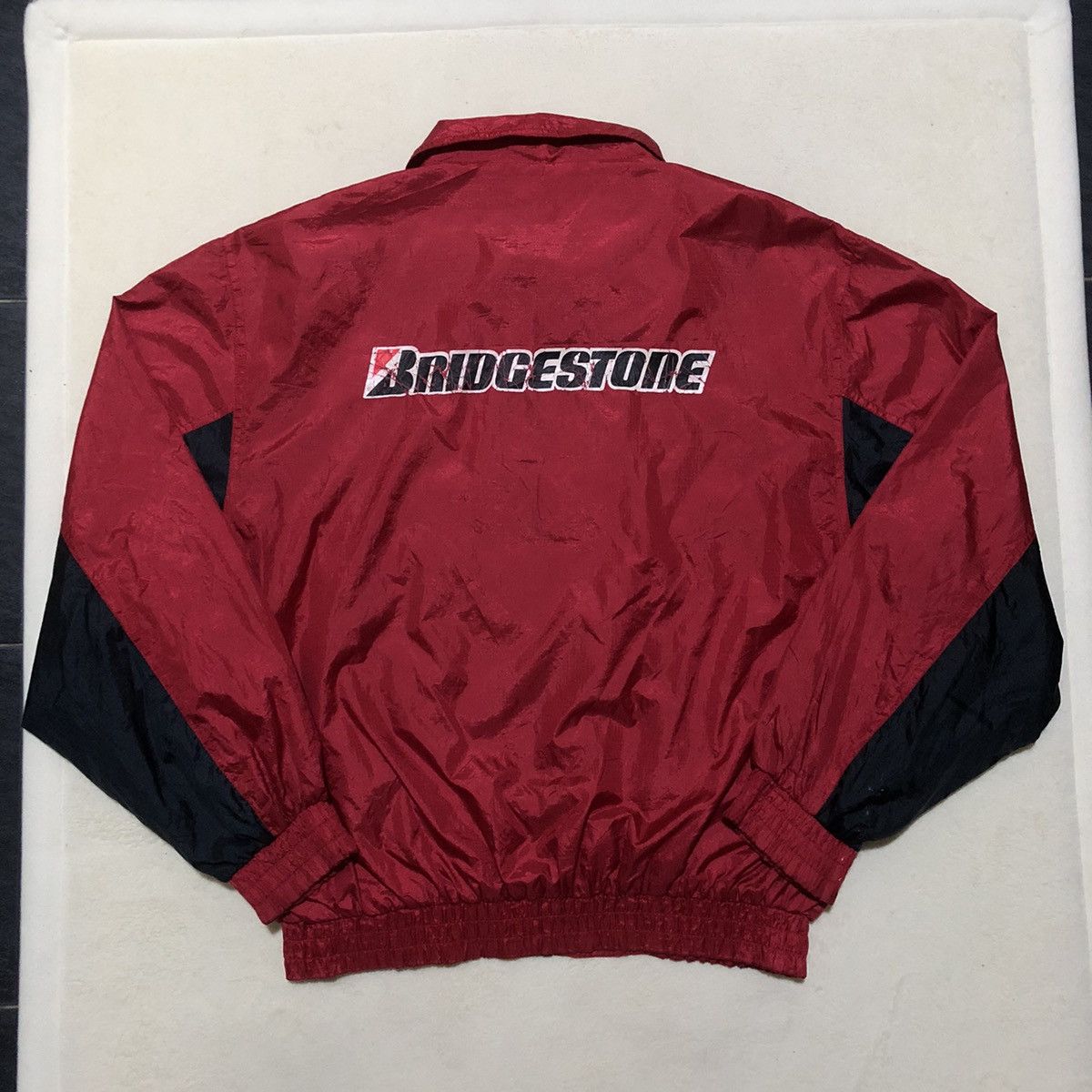 Japanese Brand × Vintage DISTRESSED Vintage Bridgestone Light Bomber Jacket Size US L / EU 52-54 / 3 - 7 Thumbnail