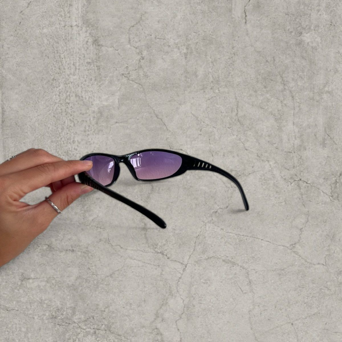 Japanese Brand Insane UV400 sunglasses, purple with black lense. One size. Size ONE SIZE - 4 Thumbnail