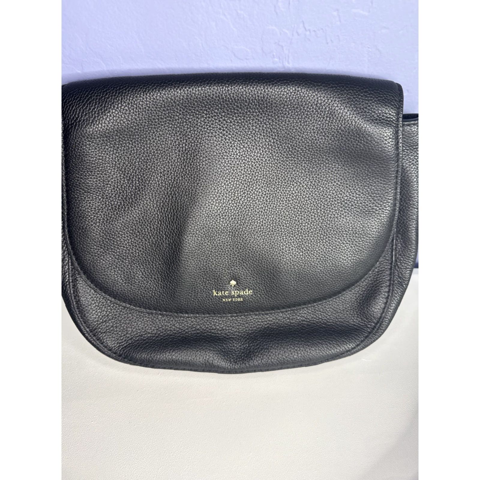 Vintage VINTAGE Kate Spade Crossbody Bag Black Leather Pebbled Gold Hardware Womens Purse Size ONE SIZE - 2 Thumbnail