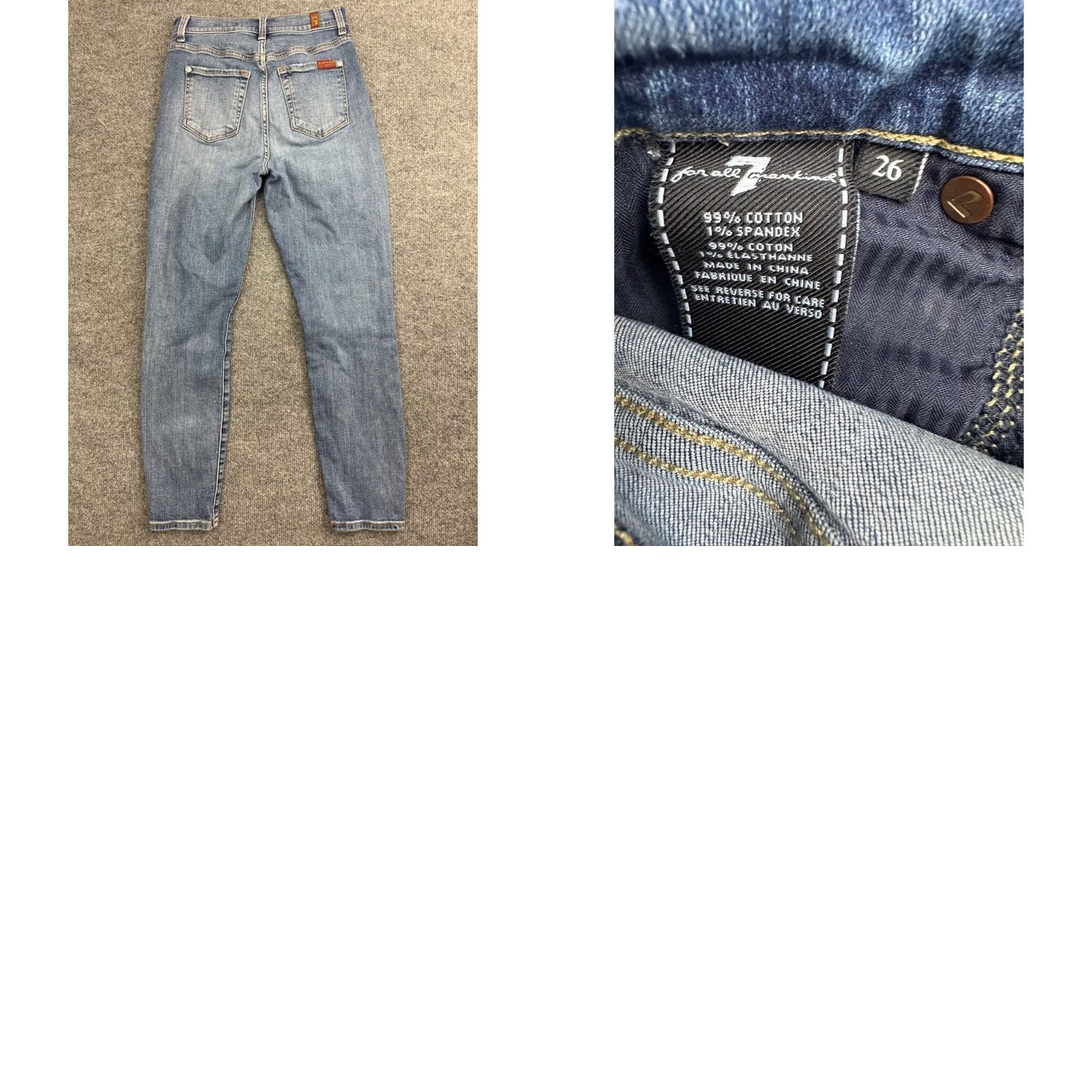 7 For All Mankind 7 For All Mankind Aubrey Jeans Women's 26 Light Blue Blair Authentic Tapered Jeans Size 26" / US 2 / IT 38 - 8 Thumbnail