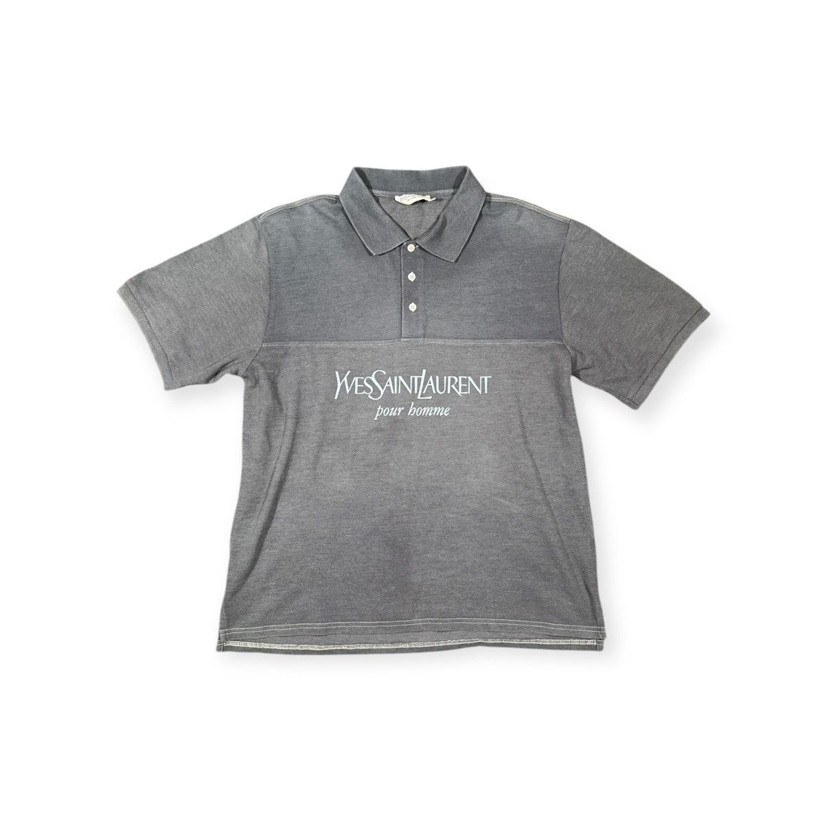 Yves Saint Laurent Yves Saint Laurent pour Homme Vintage Polo Shirt Grey Size US XL / EU 56 / 4 - 1 Thumbnail