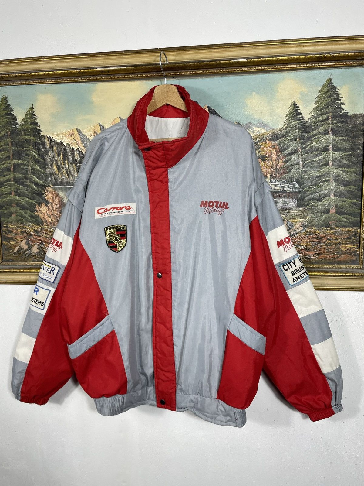 Porsche Design × Vintage Porsche Carrera Vintage Y2k Bomber Jacket Motor NascarRacing Size US XL / EU 56 / 4 - 4 Thumbnail