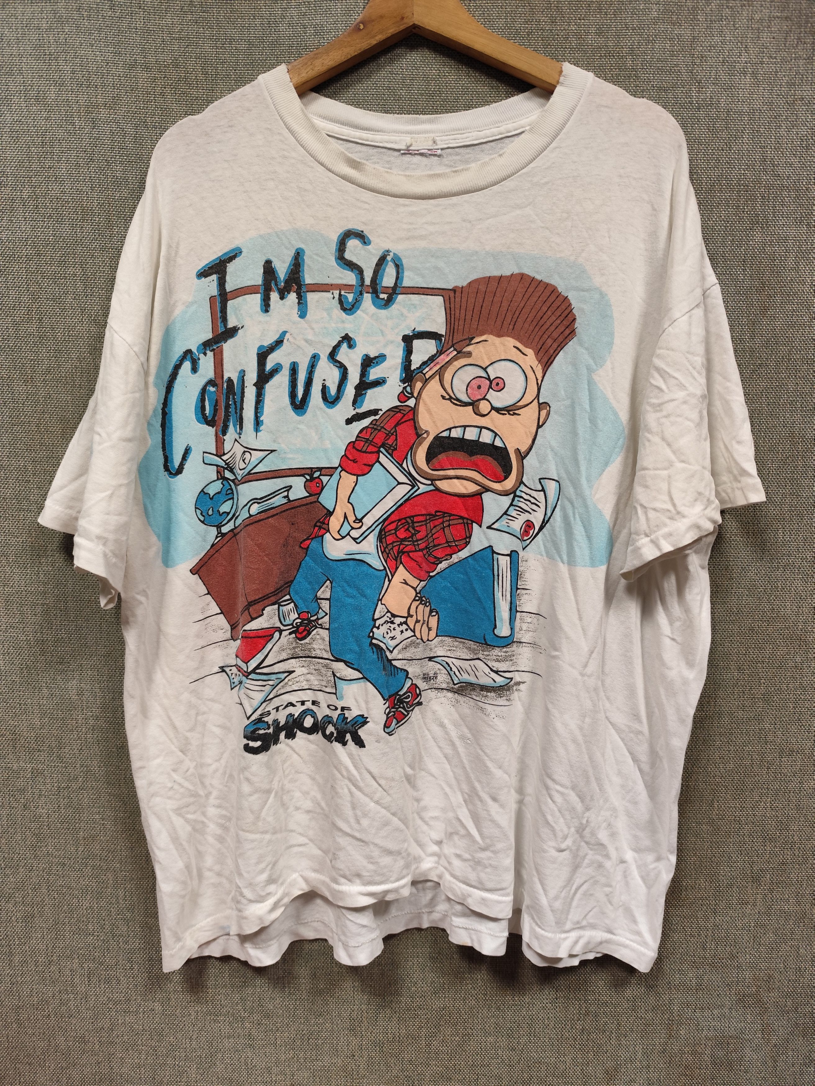 Cartoon Network Vintage 90s t shirt i am so confused state of shock Size US XL / EU 56 / 4 - 1 Thumbnail