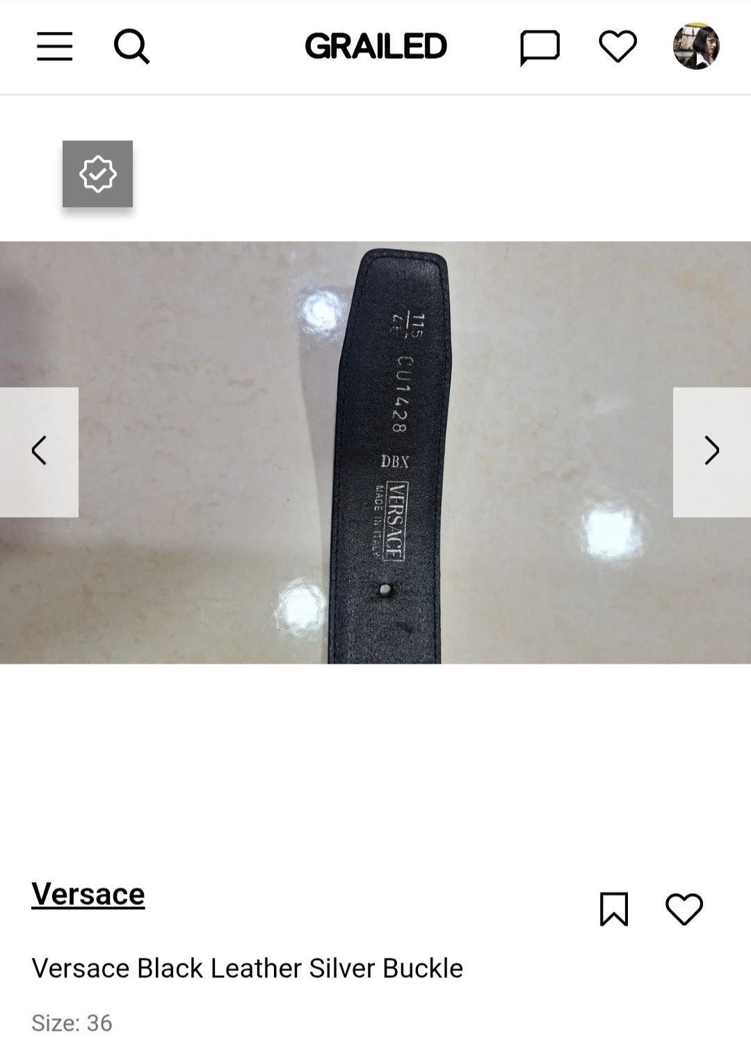 Versace Versace Black Leather Silver Buckle Size 36 - 11 Thumbnail