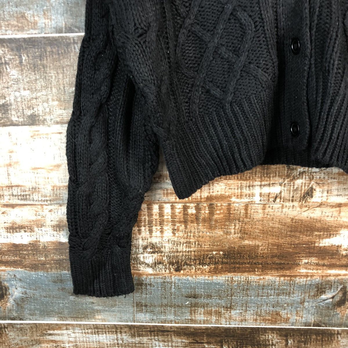 Homespun Knitwear As Know As Black croptop Cardigan Knitwear #A2324 Size L / US 10 / IT 46 - 7 Thumbnail