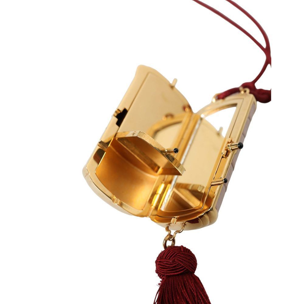 Dolce & Gabbana Dolce & Gabbana Pink Exotic Leather Mini Mirror Tassel Makeu Size ONE SIZE - 7 Thumbnail