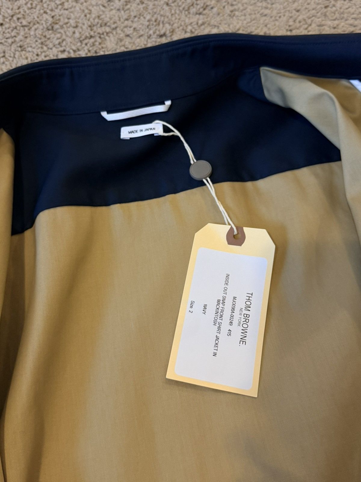 Thom Browne [NWT] Thom Browne Inside-Out Mackintosh Shirt Jacket - Navy Size US M / EU 48-50 / 2 - 10 Thumbnail