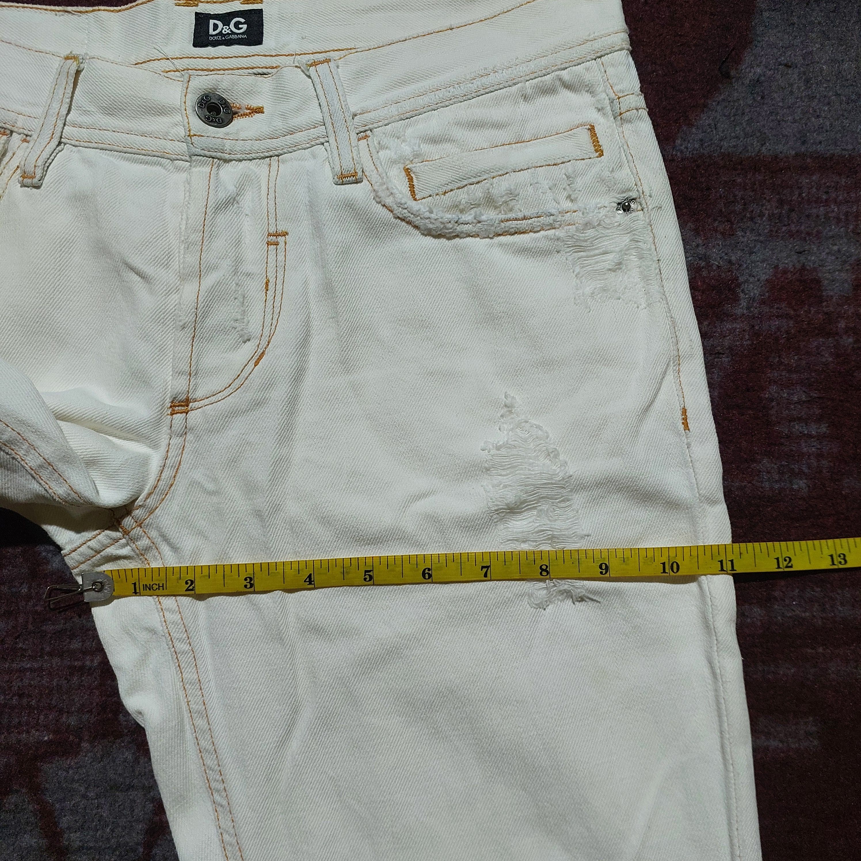 Dolce & Gabbana 2000s Dolce&Gabbana Audacious Ripped White Tight Fit Jeans Size US 29 - 17 Thumbnail